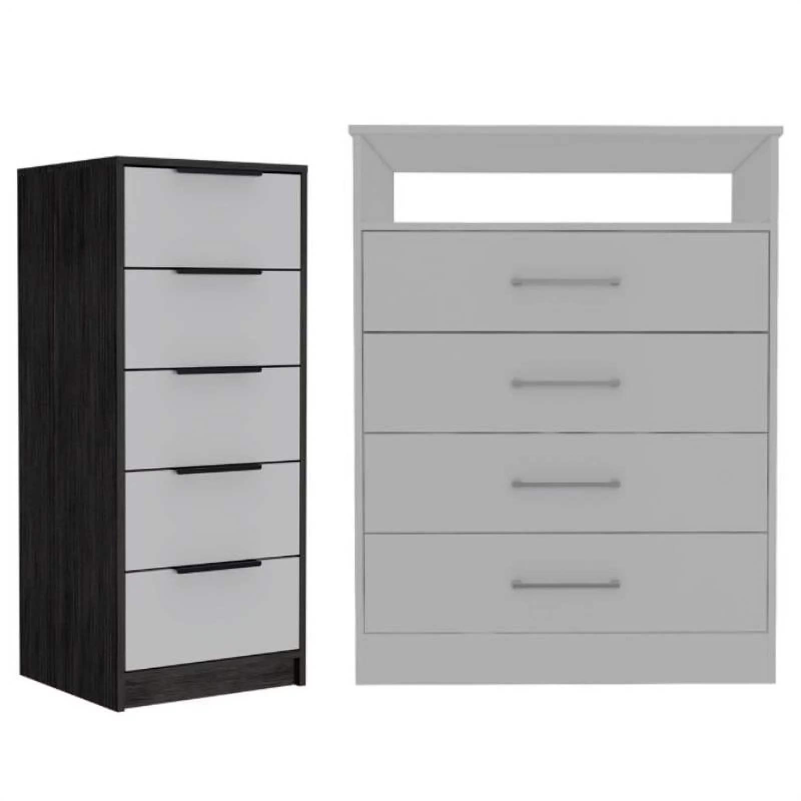 Home Square 2-Piece Set with 4-Drawer Dresser and 5 Drawers Dresser