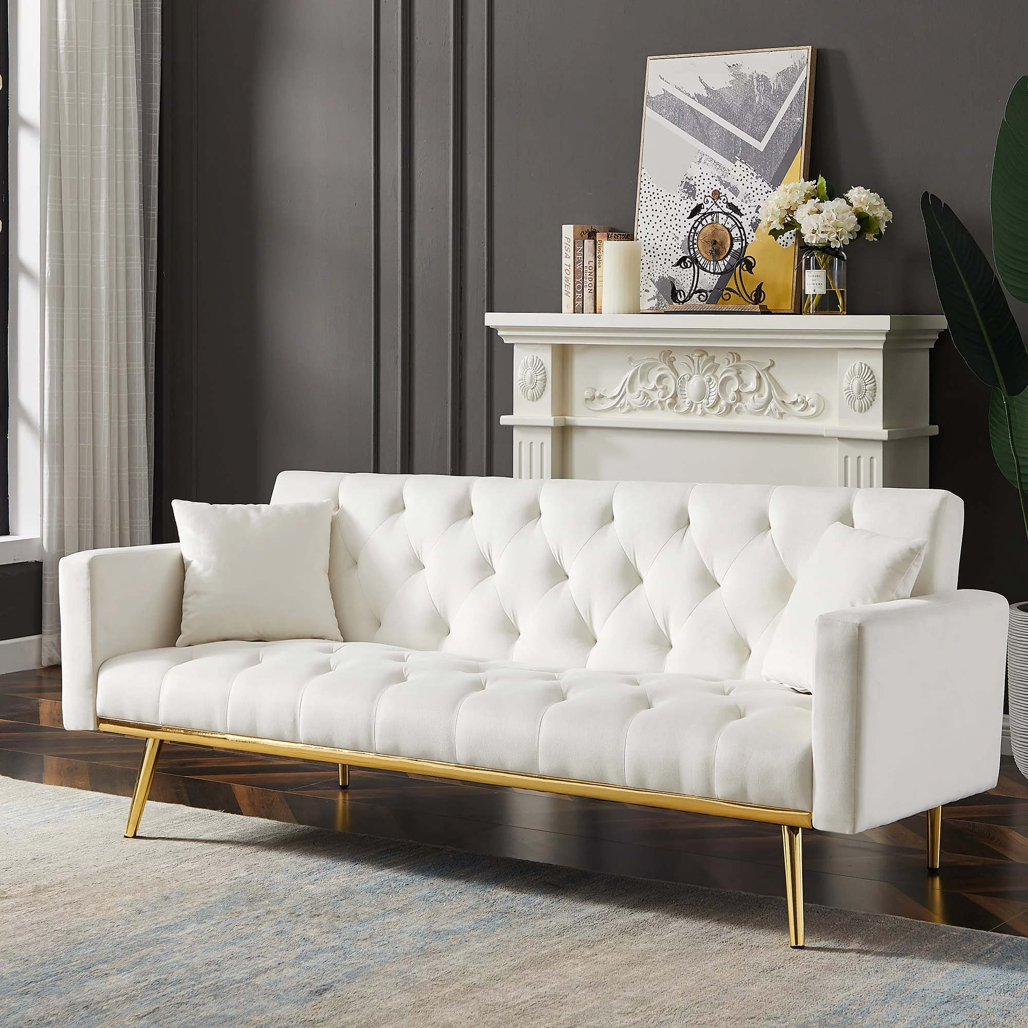 Ucloveria Sleeper Sofa Couch for Compact Living Space, Convertible Folding Futon Sofa Bed