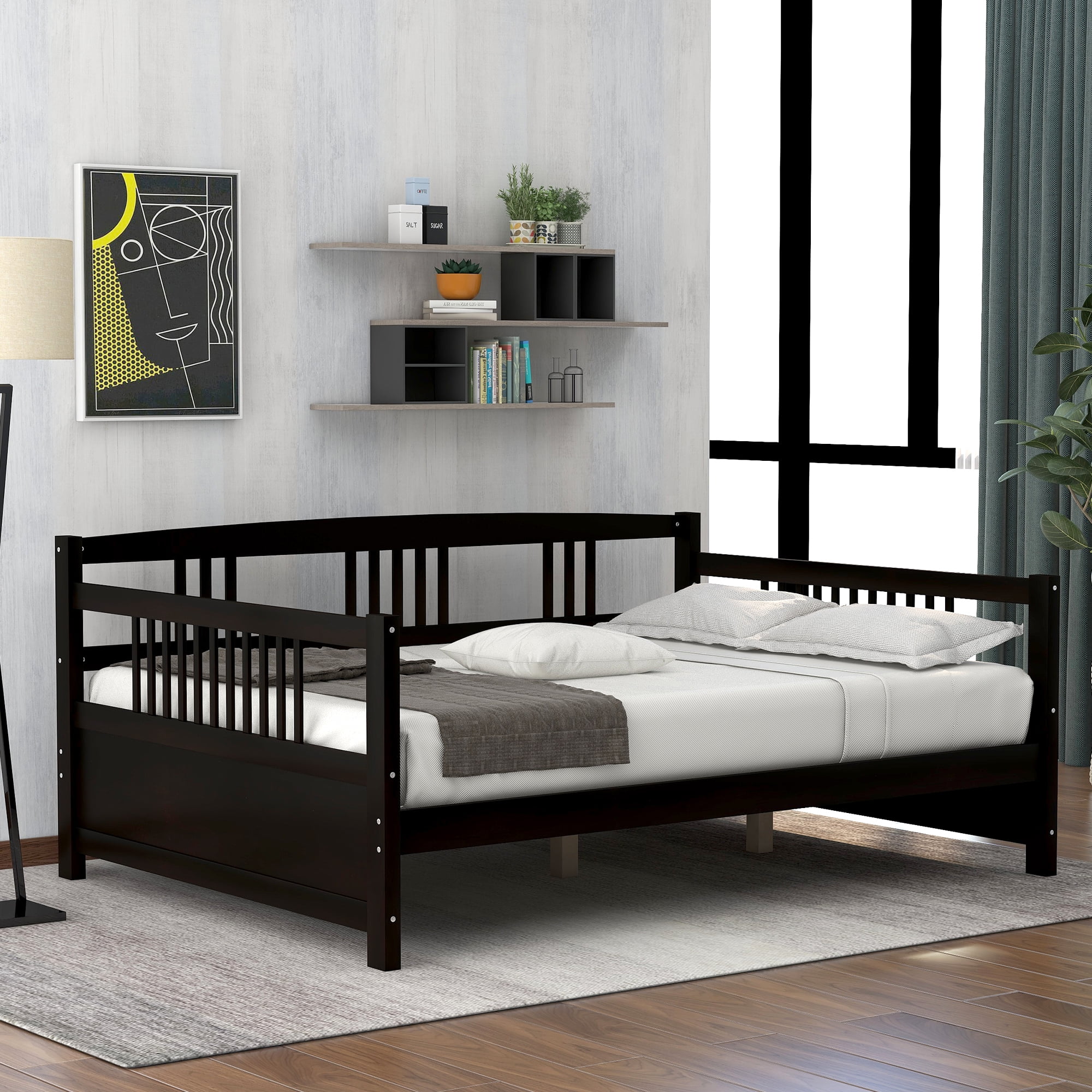 Wood Daybed Full Size Daybed with Support Legs