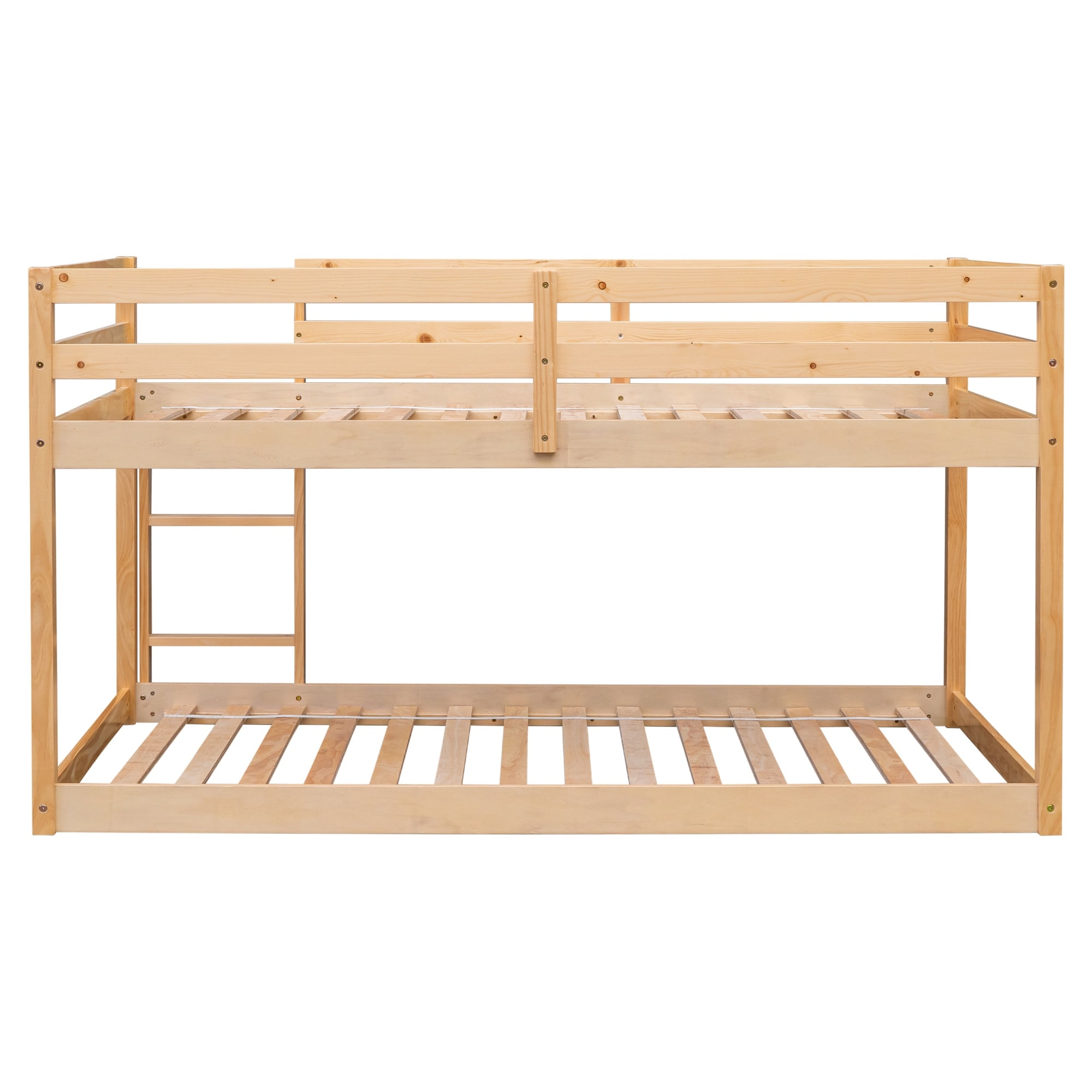 Twin over Twin Floor Bunk Bed Natural