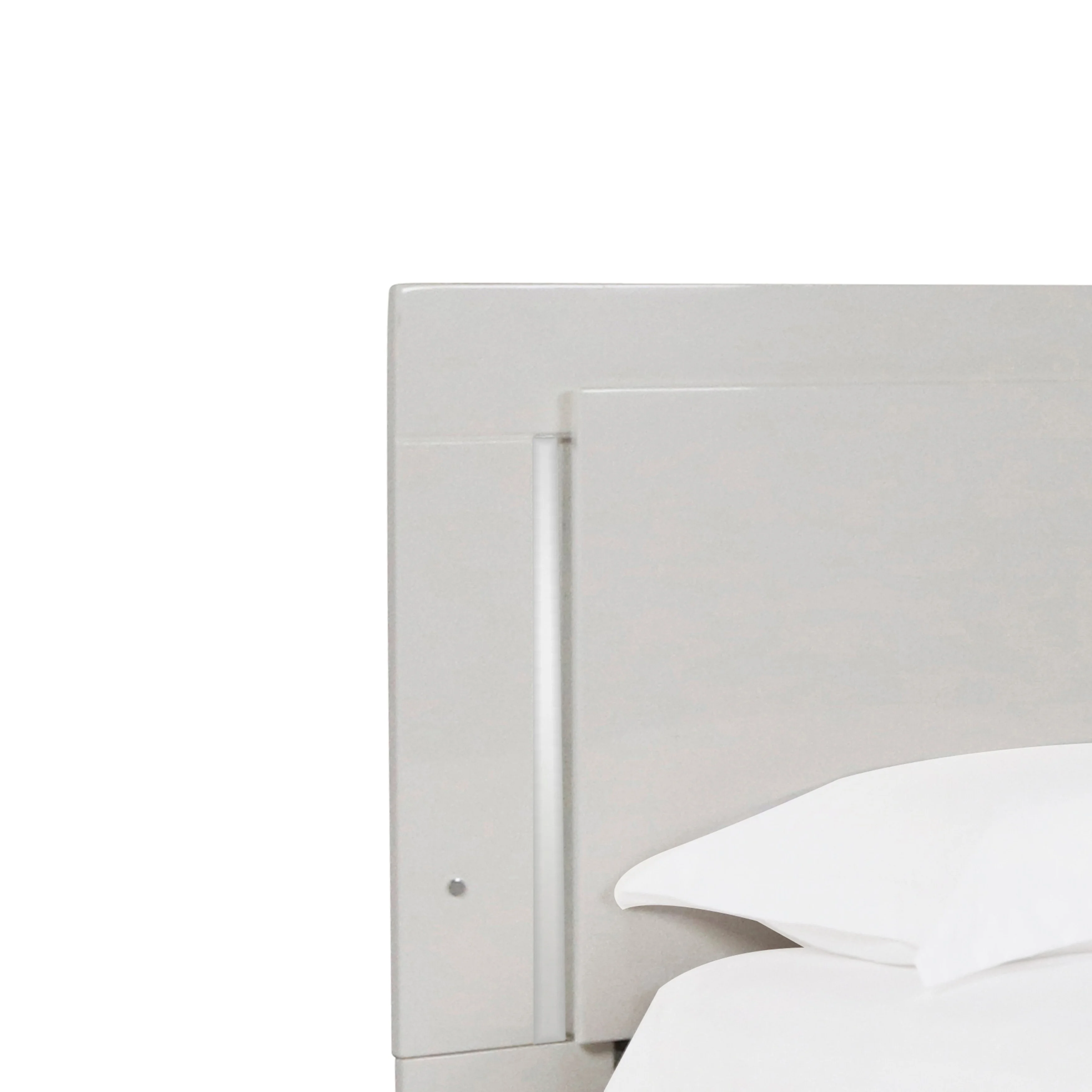 Wooden Headboard with Molded Details and Sled Base, Brown