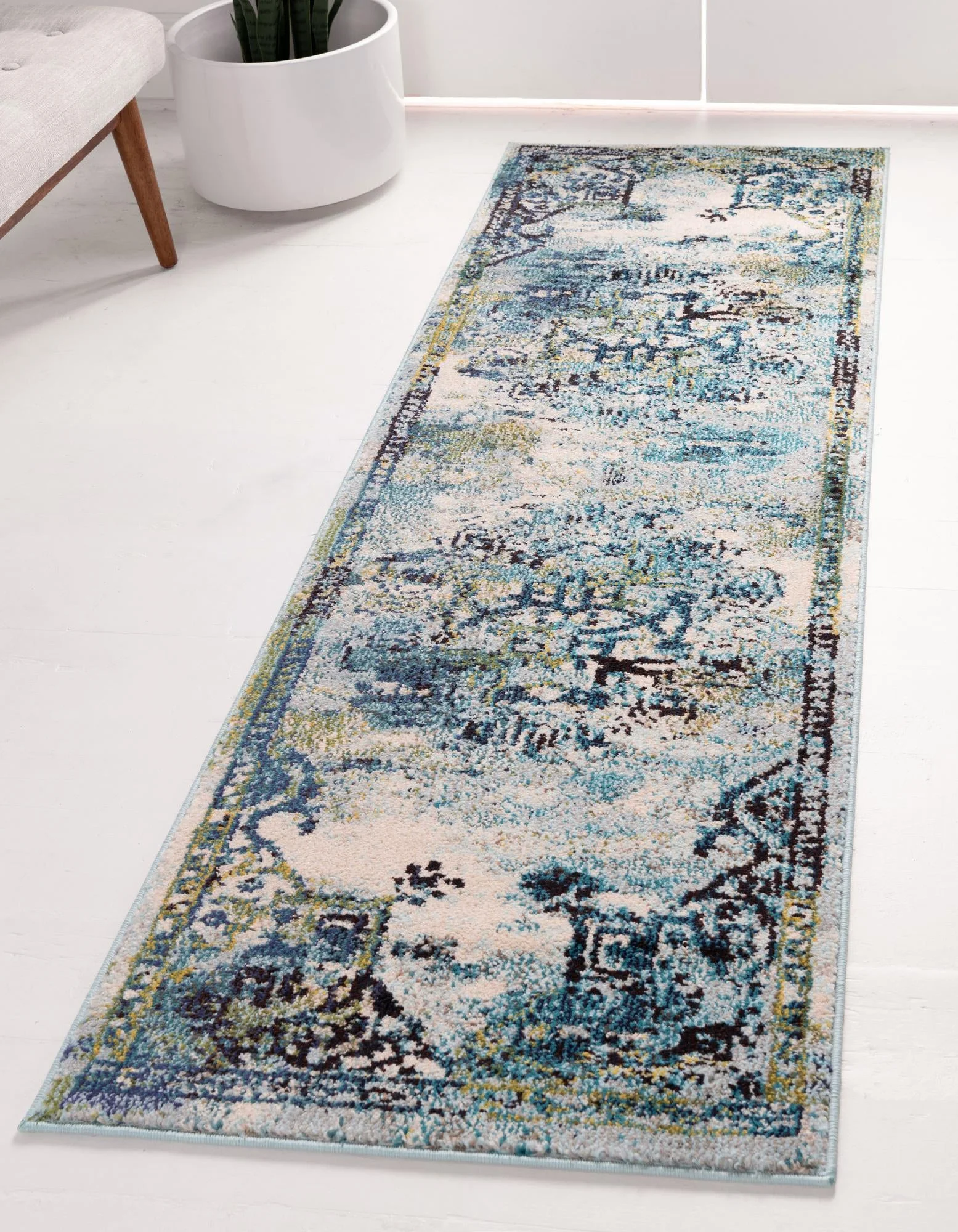 Unique Loom Valencia Medici Rug Blue/Brown 2' 7