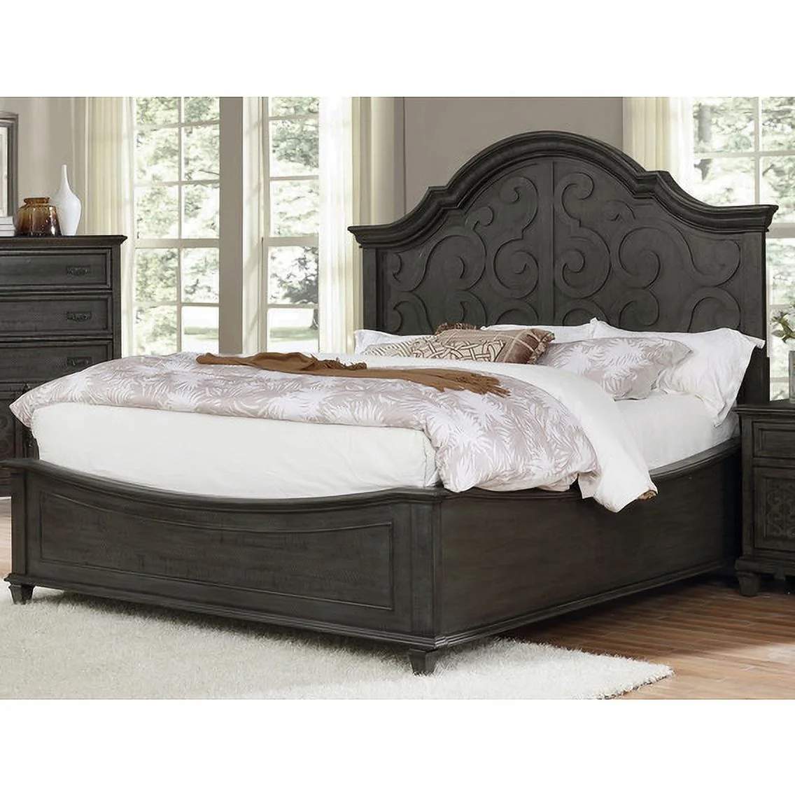 Rustic Gray Wood 5pc California King Bedroom Set