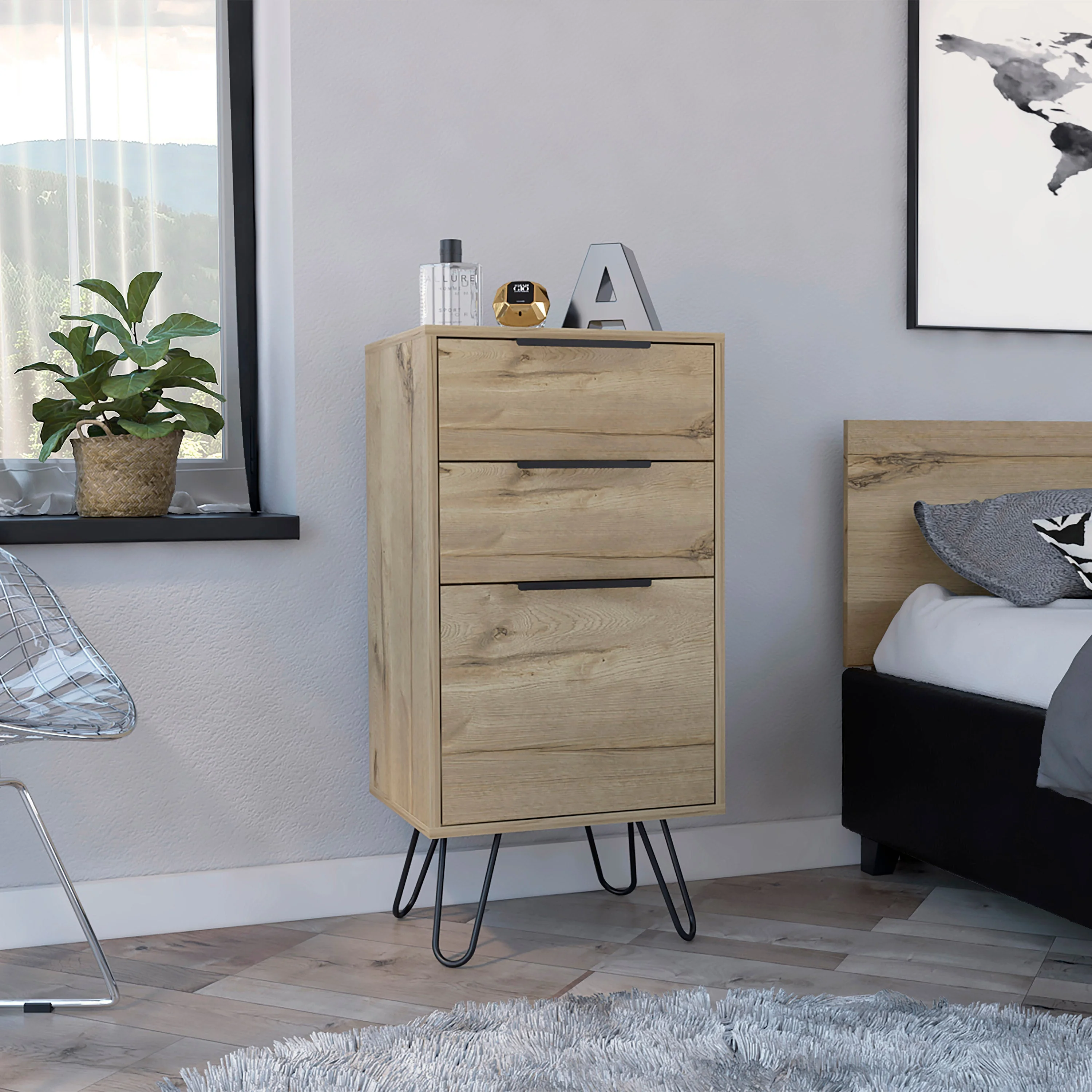 Boahaus Shirin Dresser, Manufactured Wood, for Adults, Light Oak