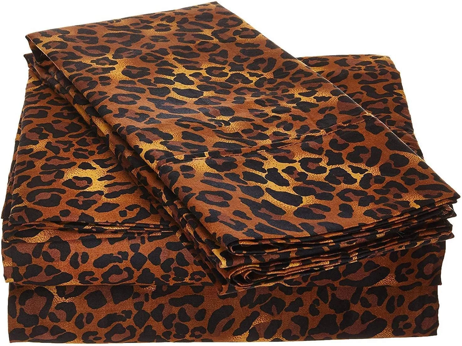 400 Thread Count 4 Piece Sheet Set Deep Pocket 10 Inch 100% Egyptian Cotton Color Leopard Print Size Twin XL