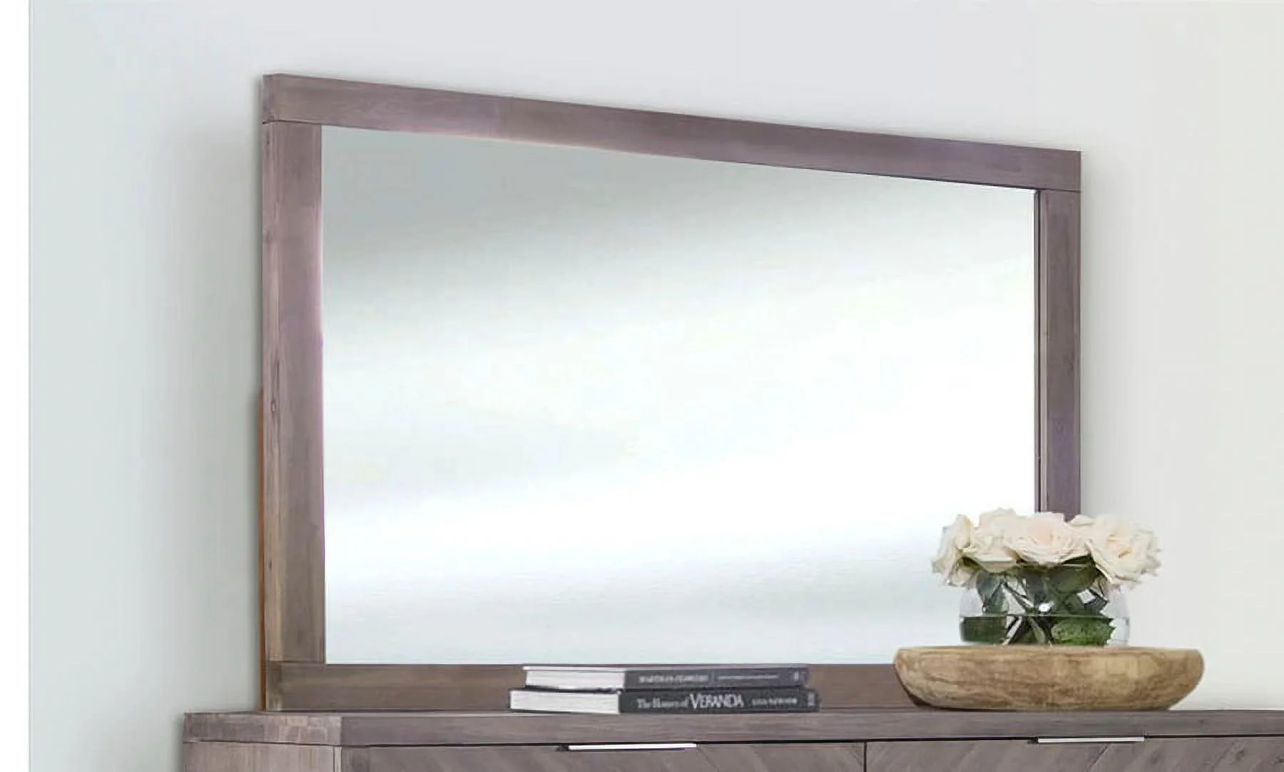 Devon & Claire Leanna Chevron Rectangular Dresser or Hanging Mirror, Gray