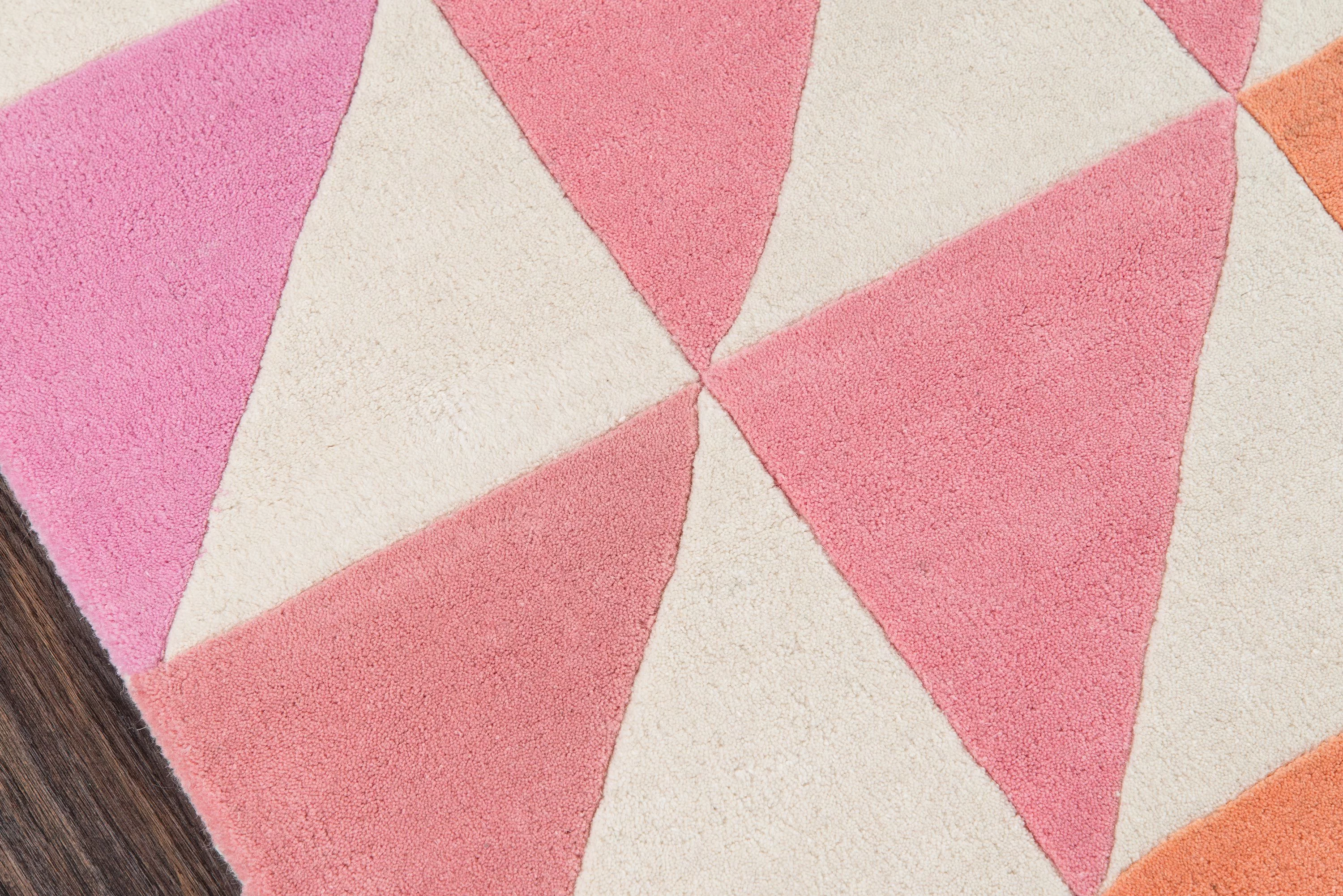 Novogratz Agatha-Side Triangles Rug, PINK