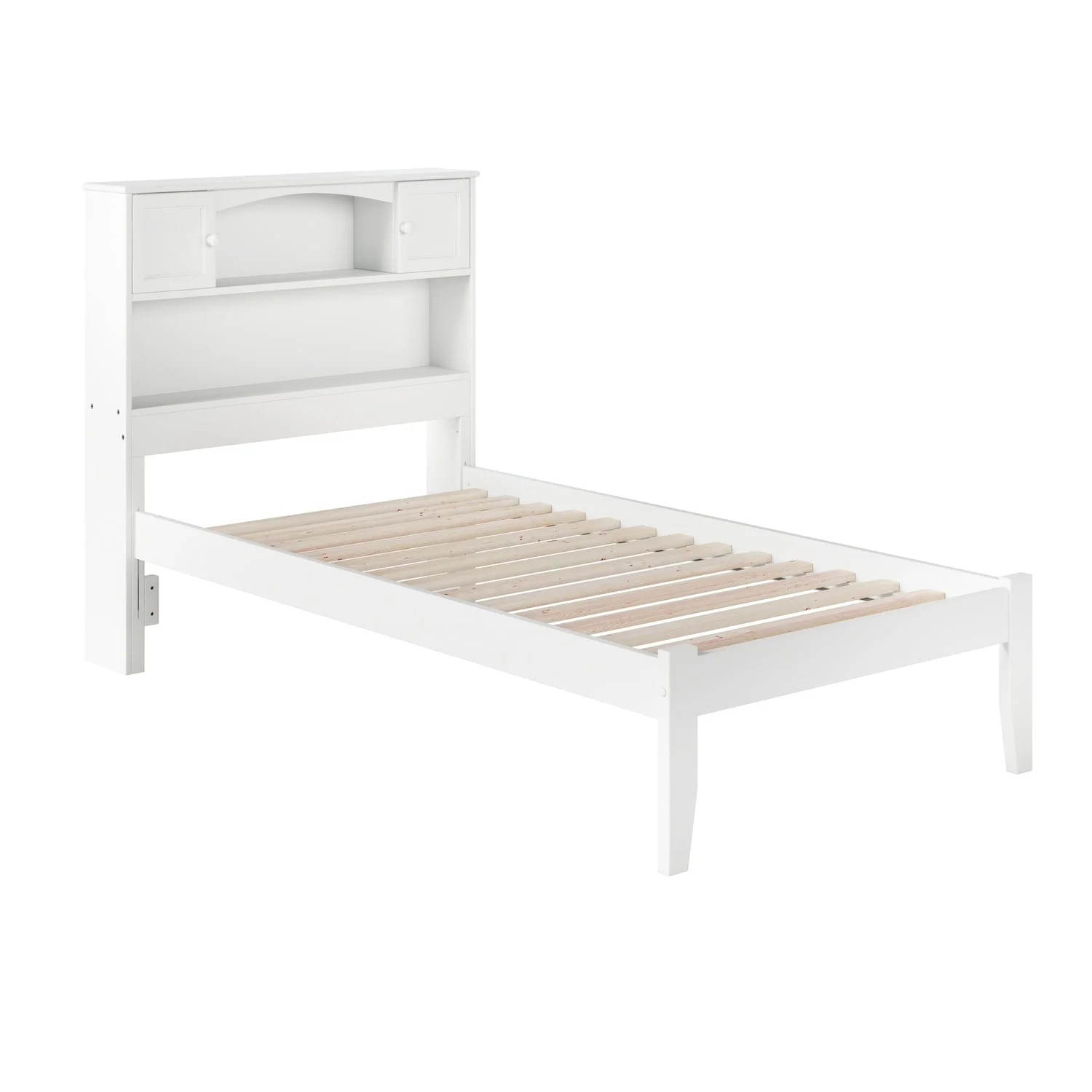 AFI Newport Twin XL Platform Bed with Open Foot Board in White
