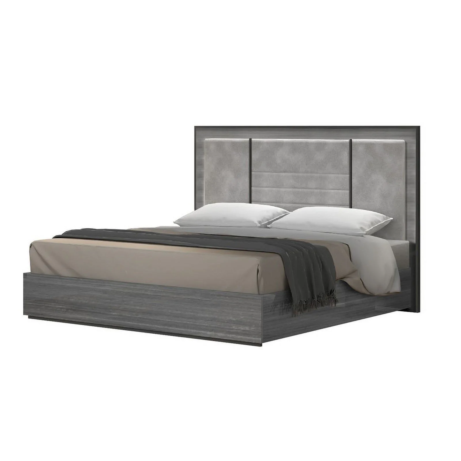 Blade Modern Premium 3-Piece Bedroom Set, Grey, Queen