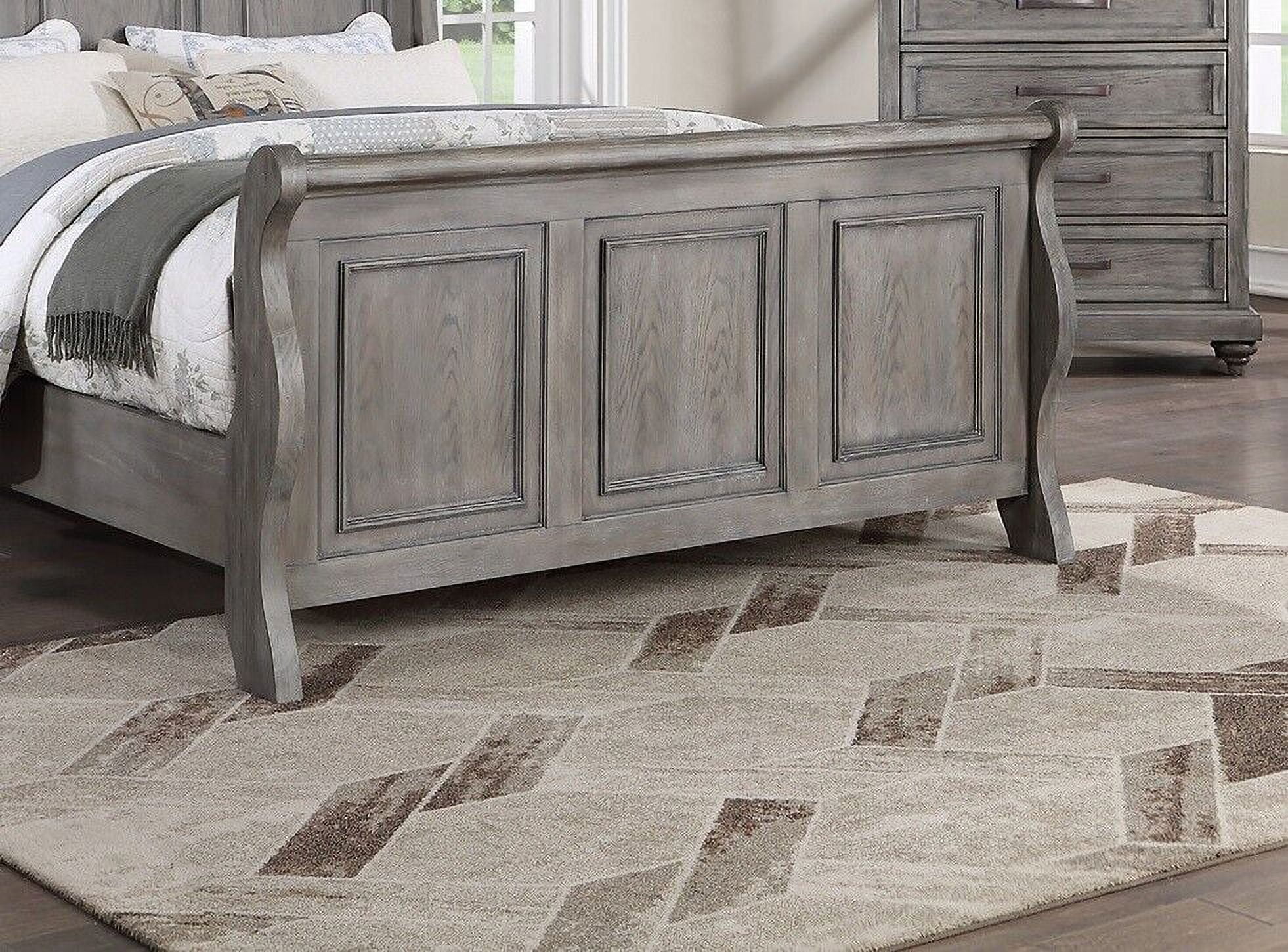 Gorgeous Transitional Look Cal King Size Bed 1pc Bedroom Furniture Plywood MDF Sleigh 3-Panel Design Headboard Footboard Veneer