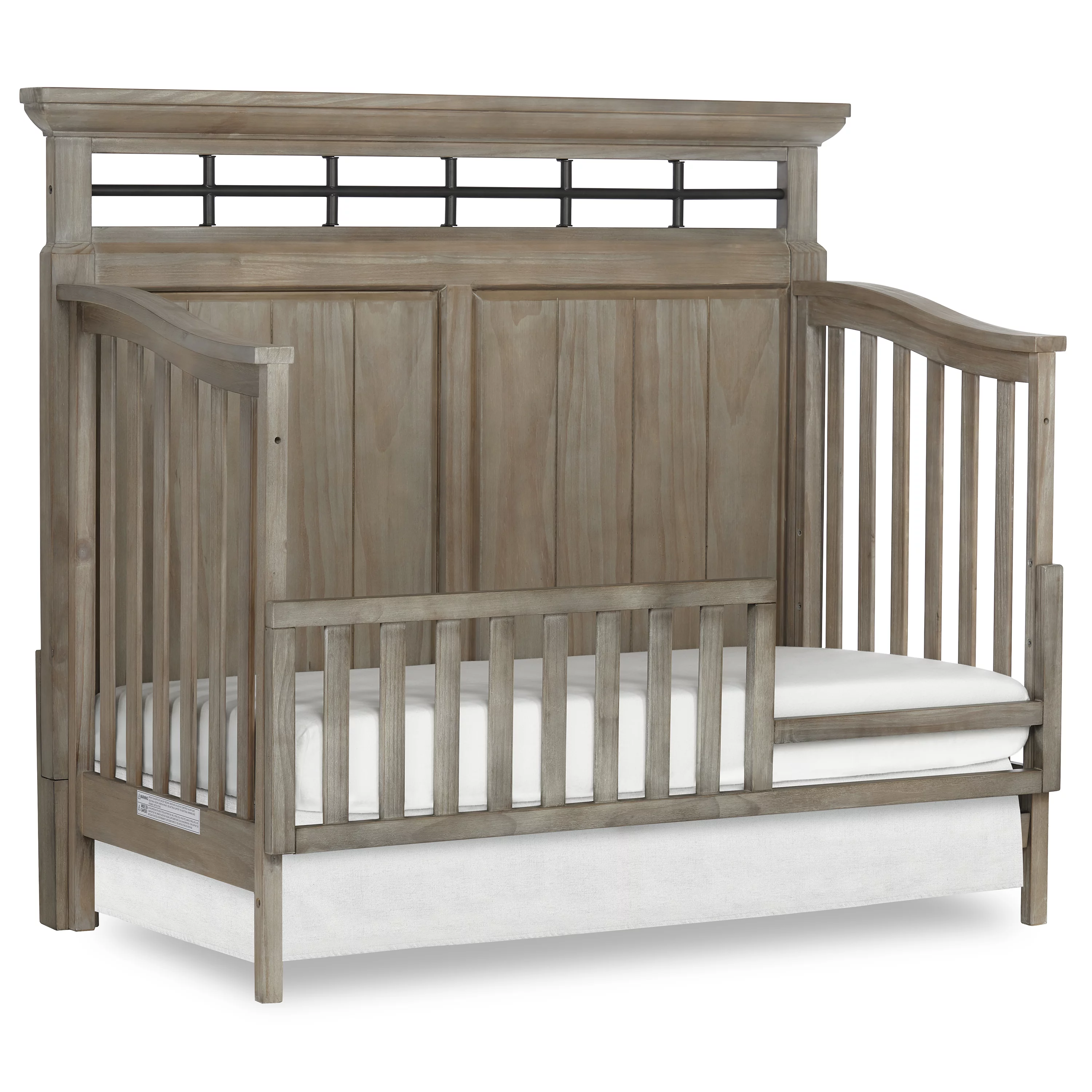evolur Convertible Crib Toddler Guard Rail, Windsor Oak Grey