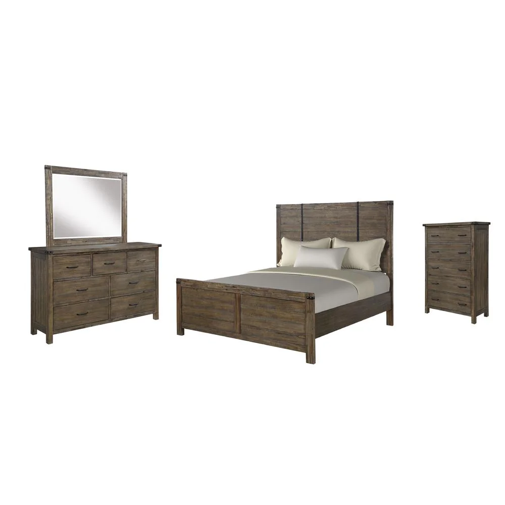 New Classic Galleon 4-Piece Wood Cal King Bedroom Set with Chest in Walnut