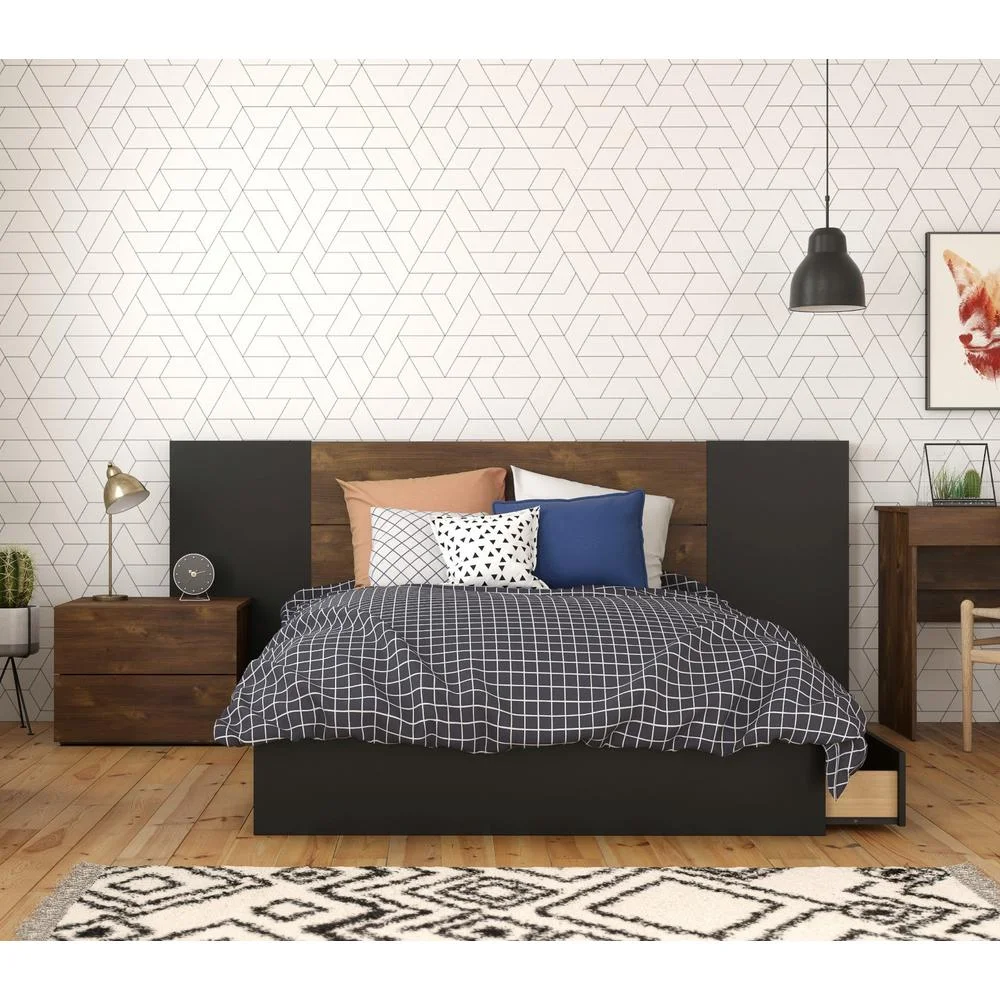 Nexera Bogota 4 Piece Full Size Bedroom Set, Truffle & Black