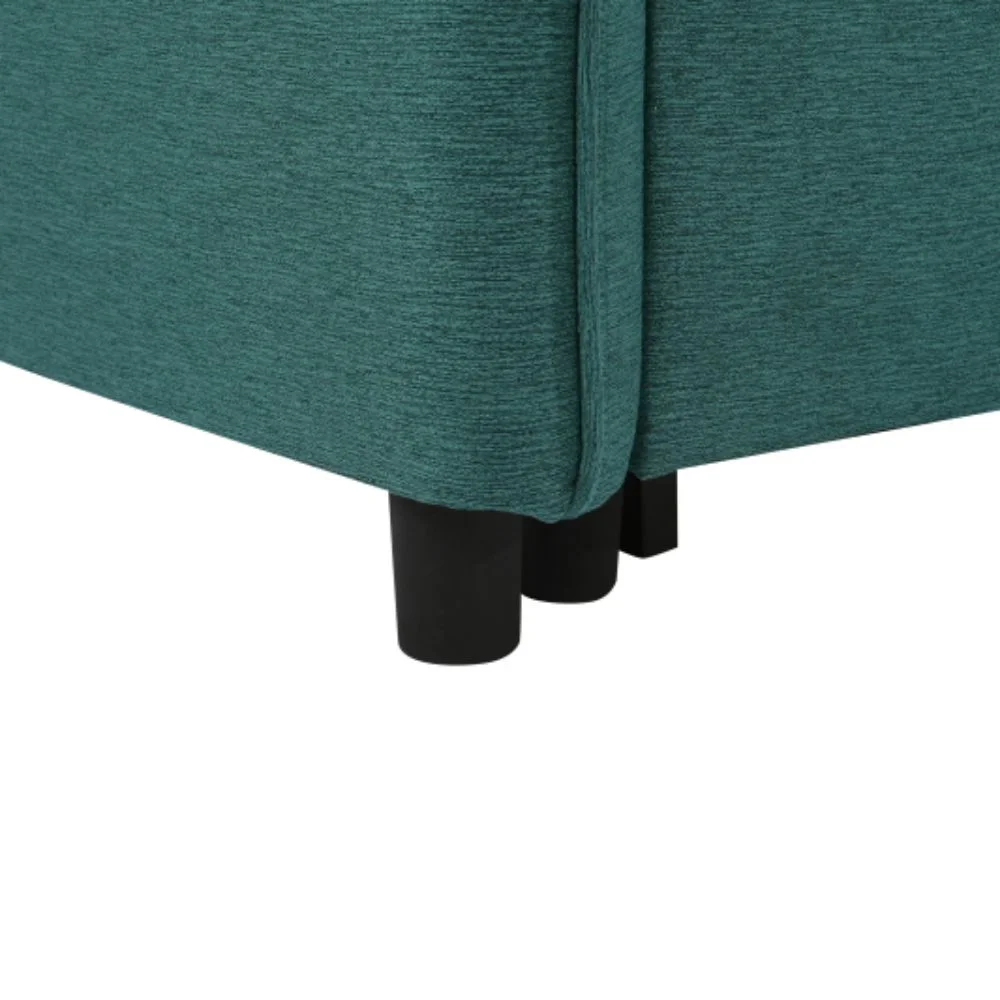 KUUFER 3 in 1 Convertible Sleeper Sofa Bed, Modern Fabric Loveseat Futon Sofa, Pullout Bed, Small Lounge Sofa with Reclining Backrest, Green