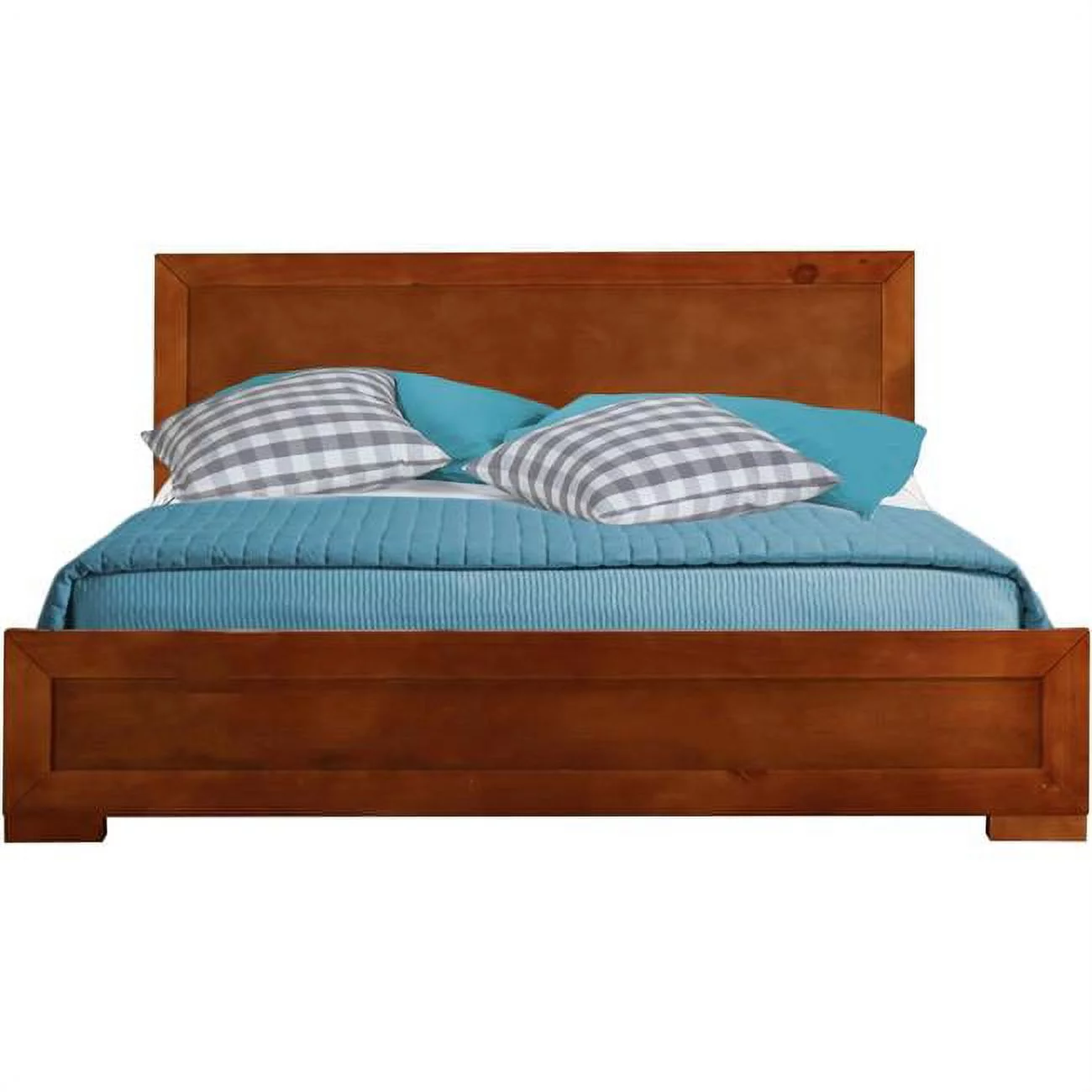 HomeRoots 397089 35.4 x 63 x 82.3 in. Cherry Wood Queen Size Platform Bed