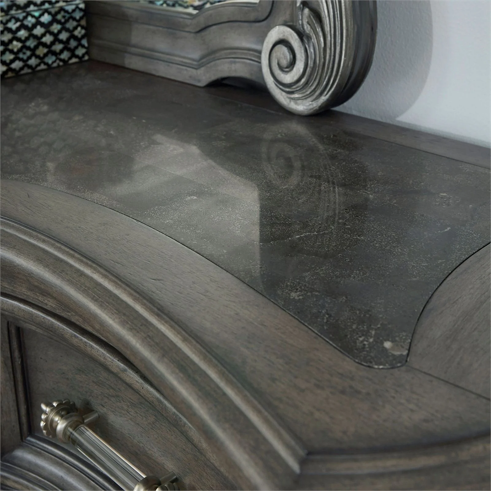 Pemberly Row Contemporary 9 Drawer Wood Dresser in Gray Finish