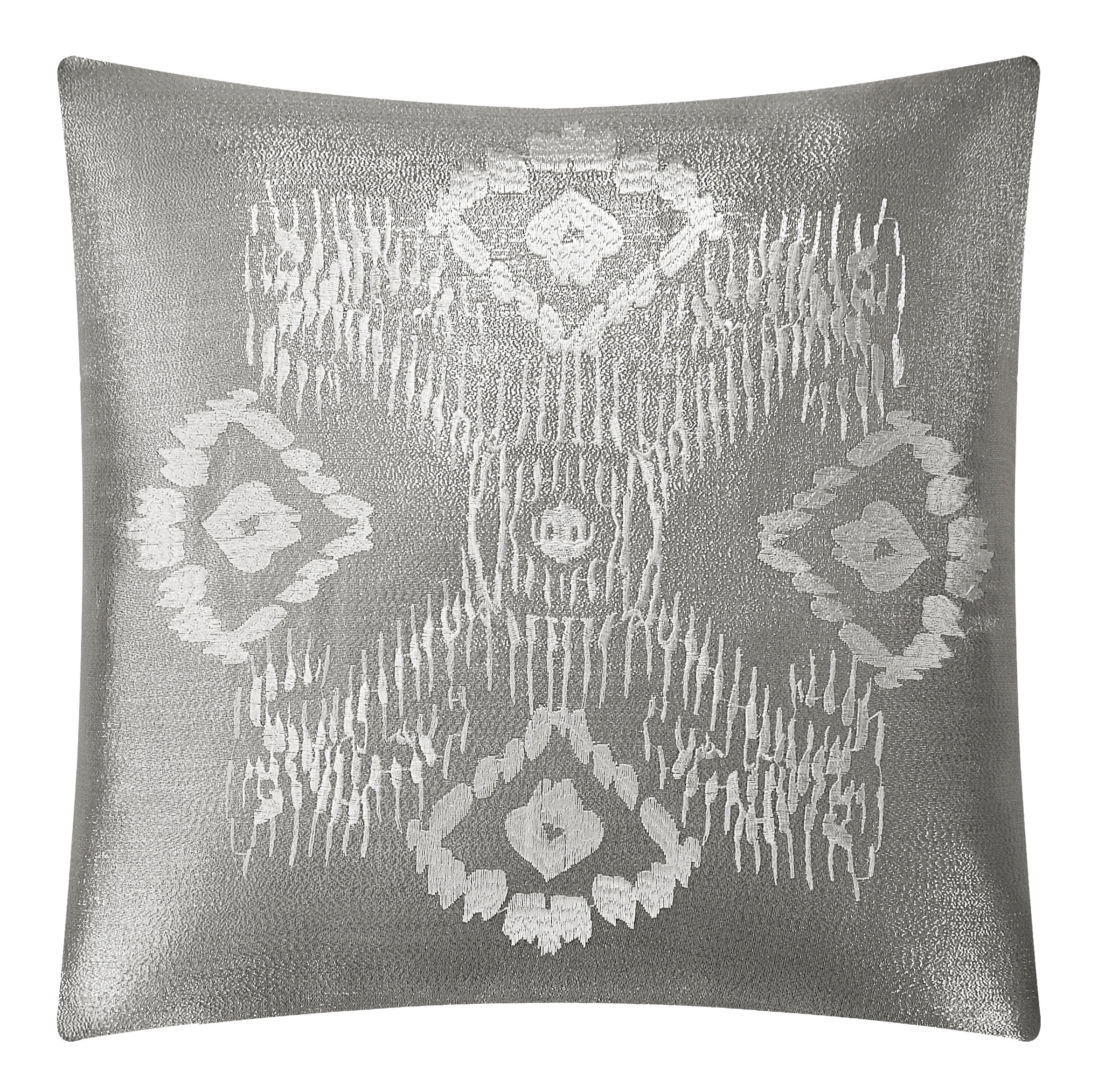 Lanco Cavalier Faux Fur 7 Piece Comforter Set White/Grey, Bed Size California King, Fill Polyester, Solid Color