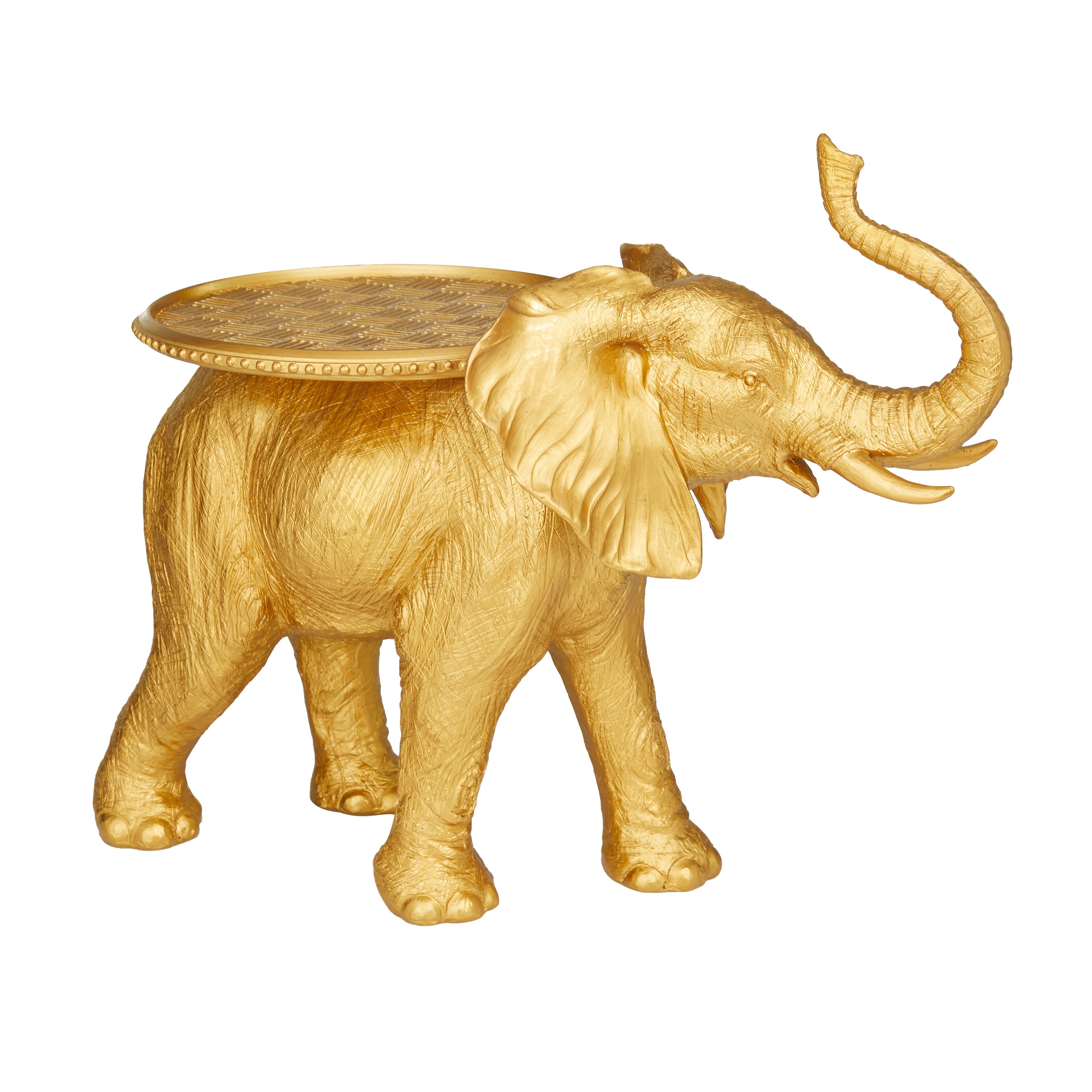 The Novogratz  Gold Polystone Elephant Sculpture