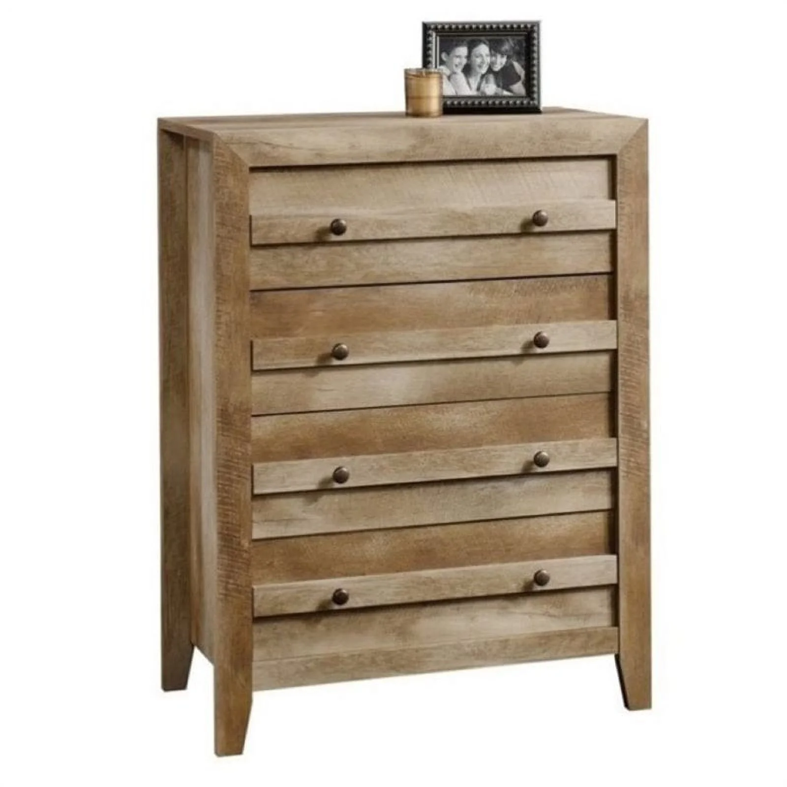 Bowery Hill Four Large Drawers Wood Bedroom Chest in Craftsman Oak