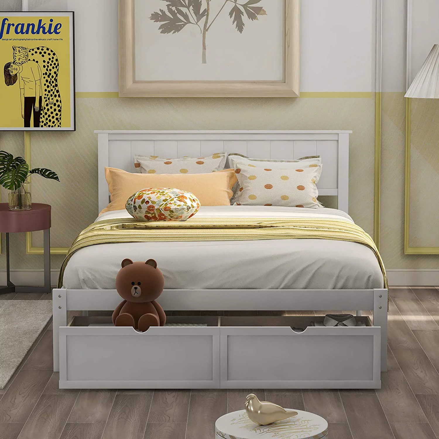 Full Size Bed Frame With Drawers Modern Wood Platform Bed Frame With Headboard And Footboard