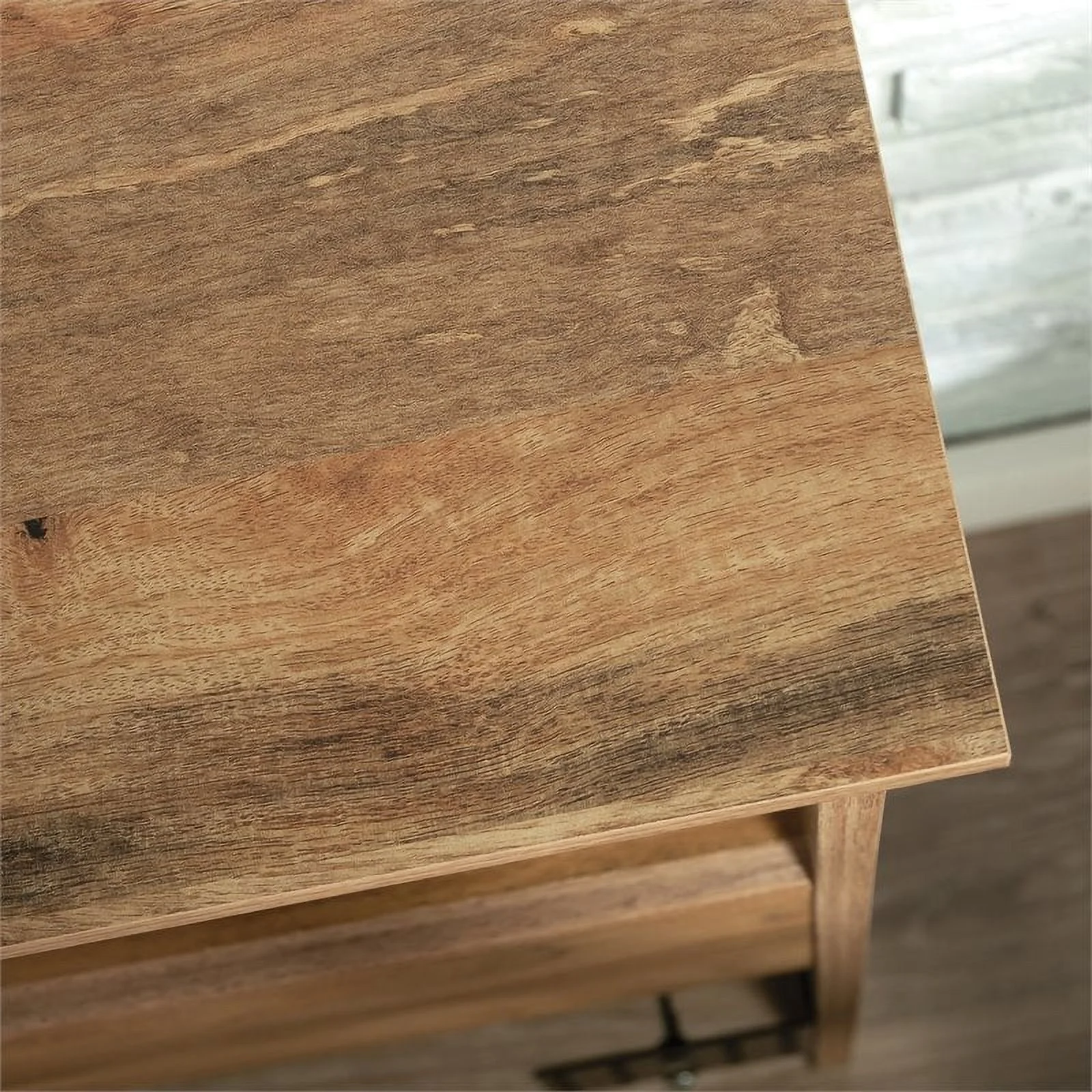 Pemberly Row Engineered Wood Full-Queen Bookcase Headboard in Natural