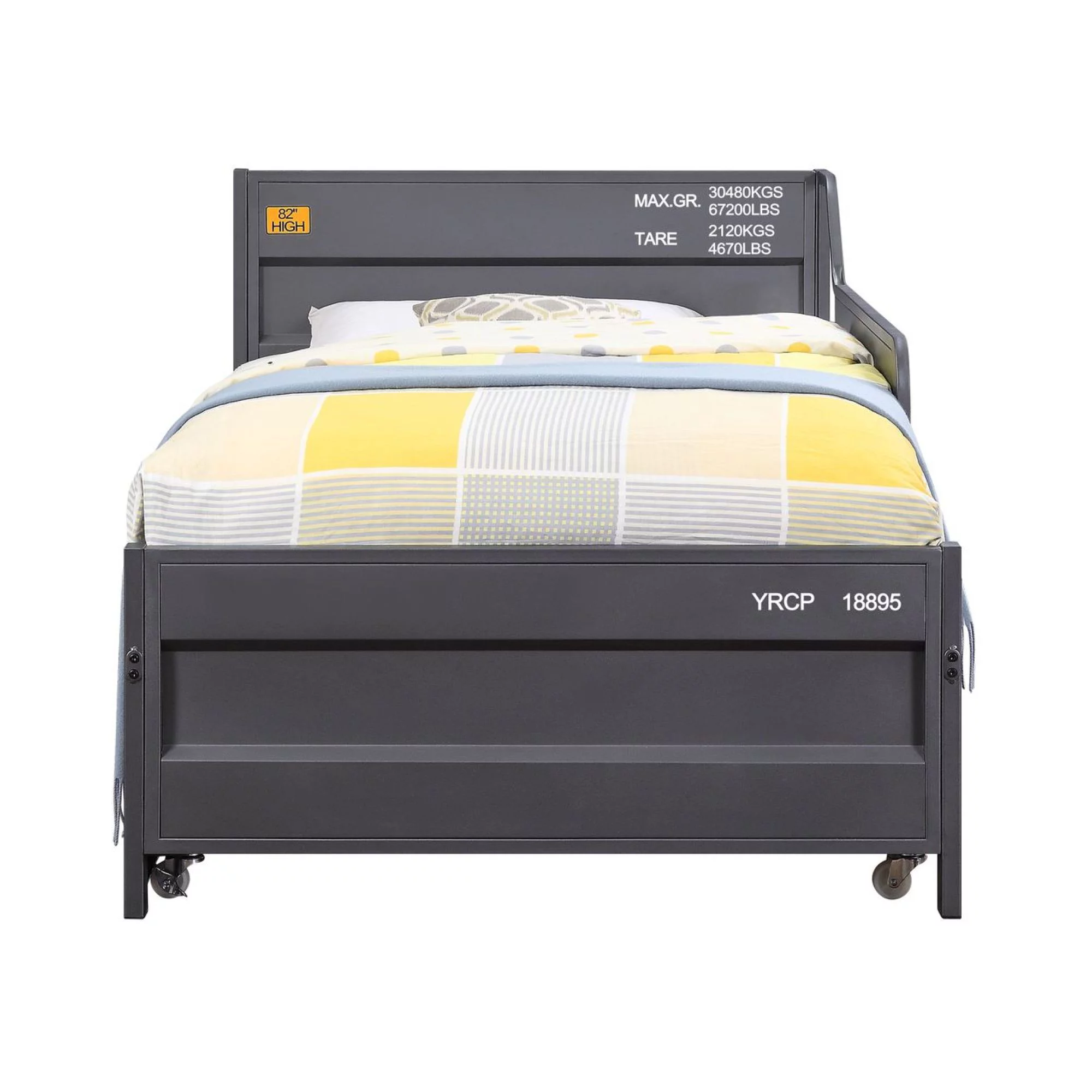 Miekor Furniture Cargo Daybed & Trundle (Twin Size), Gunmetal