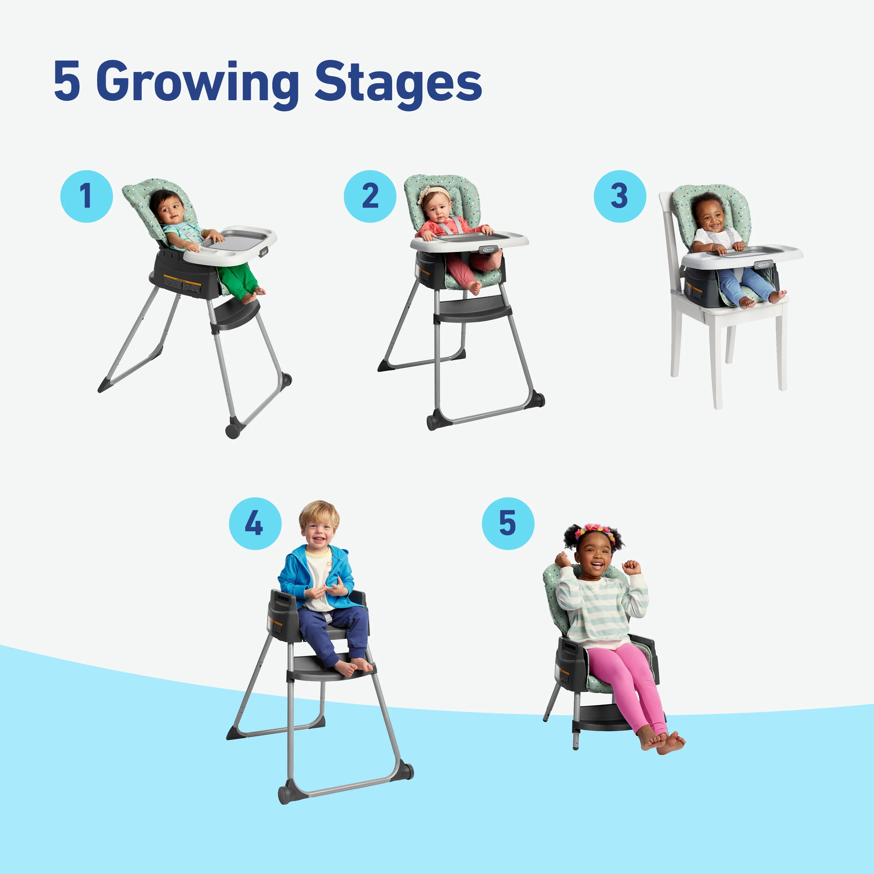 Graco® Made2Grow 5-in-1 High Chair, Terrazo, 17.55 lbs