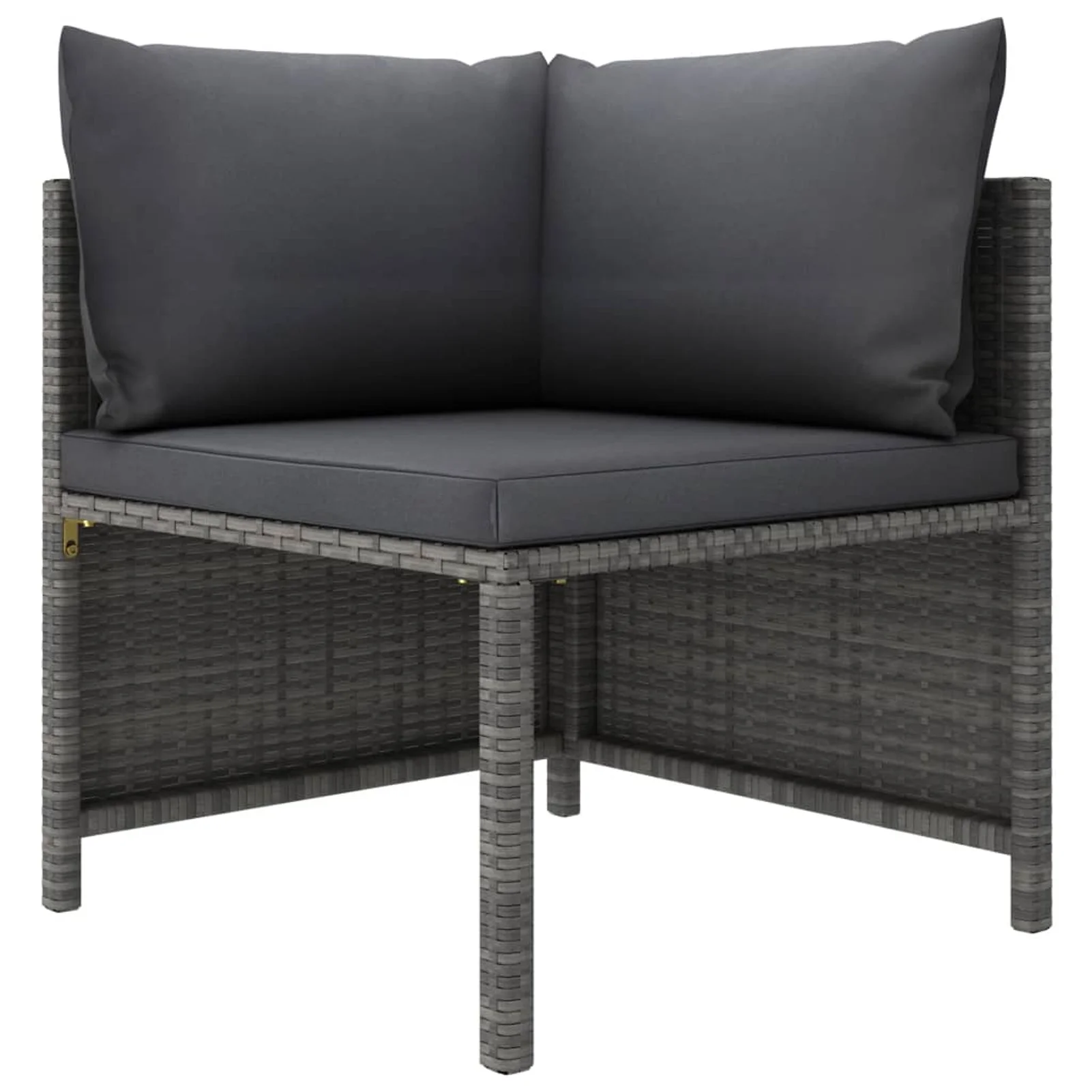 OWSOO 4 Piece Patio Sofa Set with Cushions Poly Rattan Gray