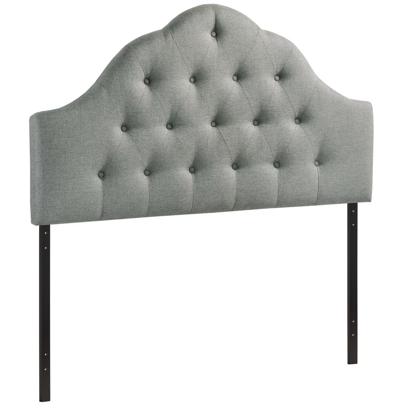 Modern Contemporary Full Size Fabric Headboard, Grey Fabric