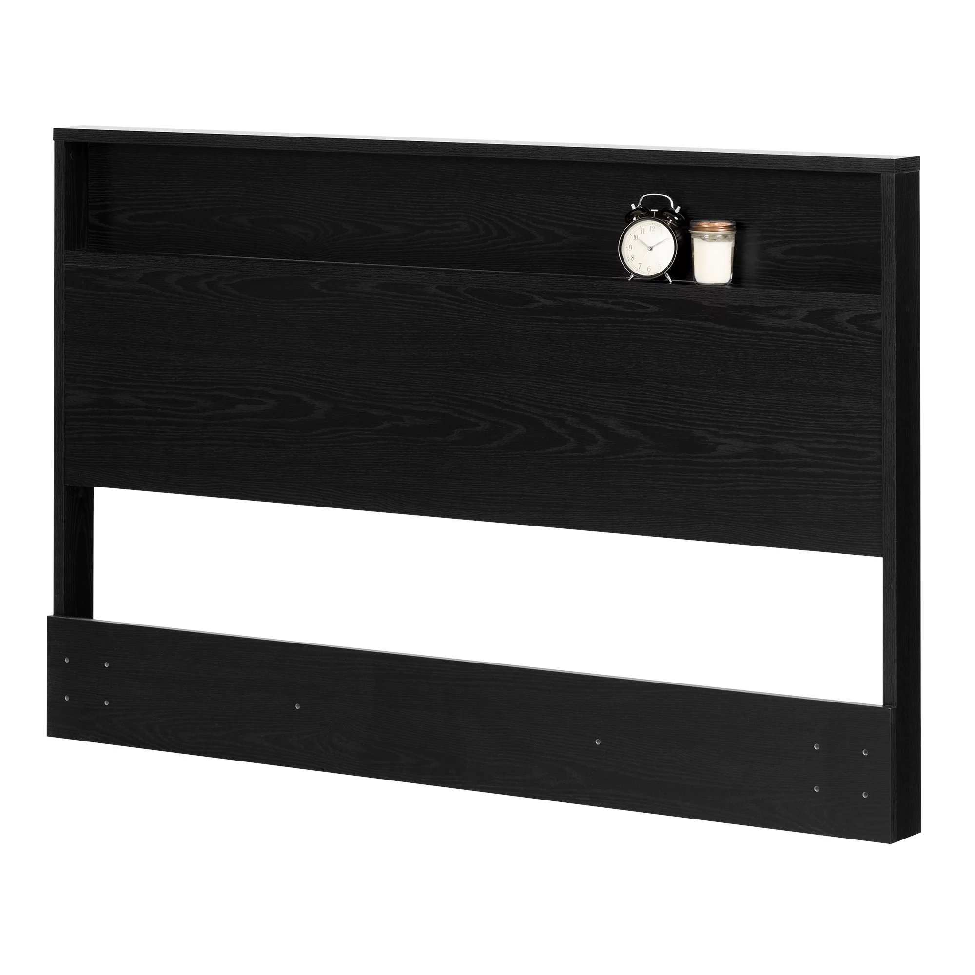 South Shore Holland Full Queen Panel Headboard in Black Oak