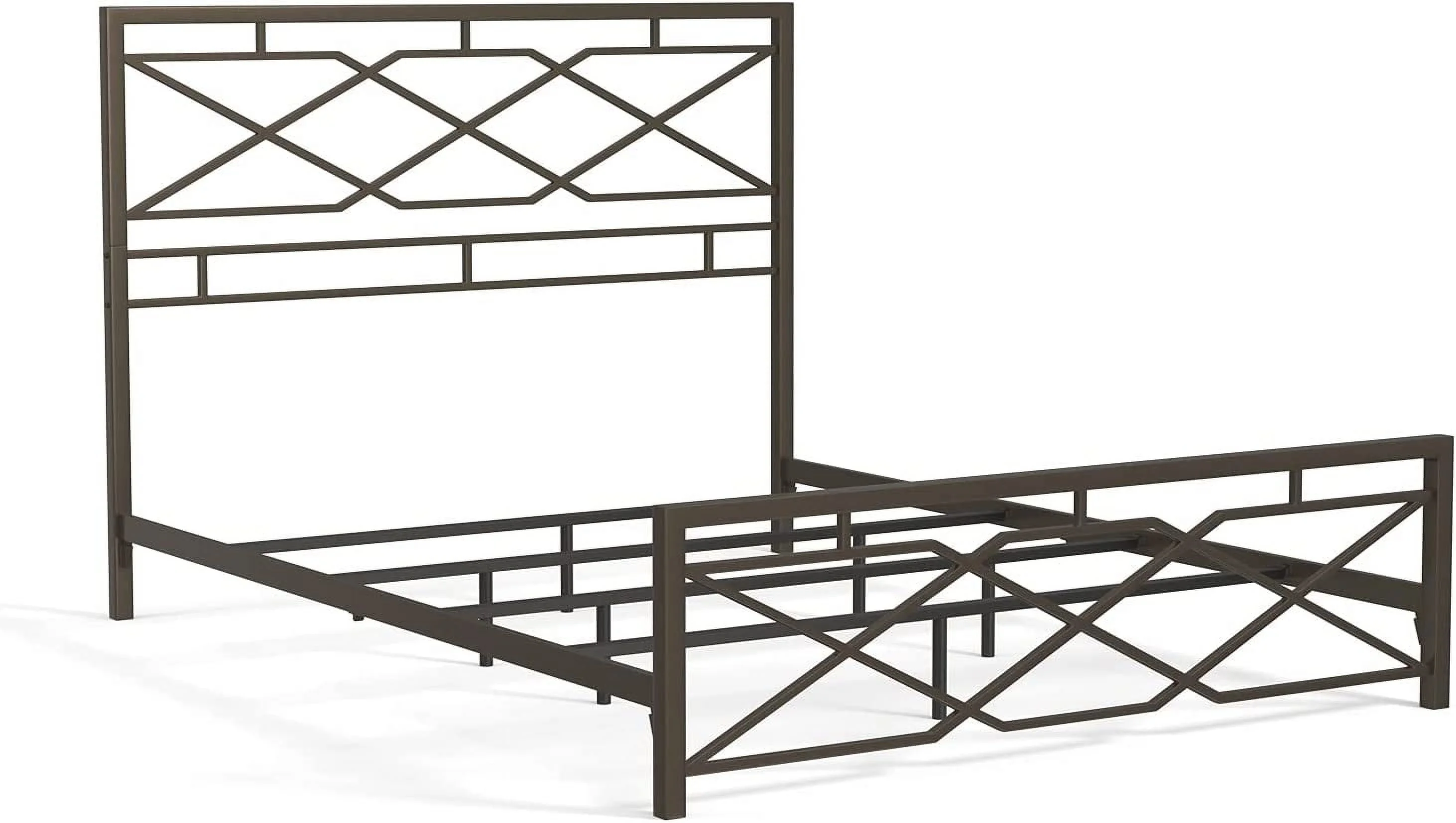 Metal SNAP Bed Frame - Carbon Steel with Black Finish Folding Bed Frame - Easy Assembly with Headboard and Footboard - Sturdy Steel Construction Bed Base - King Size