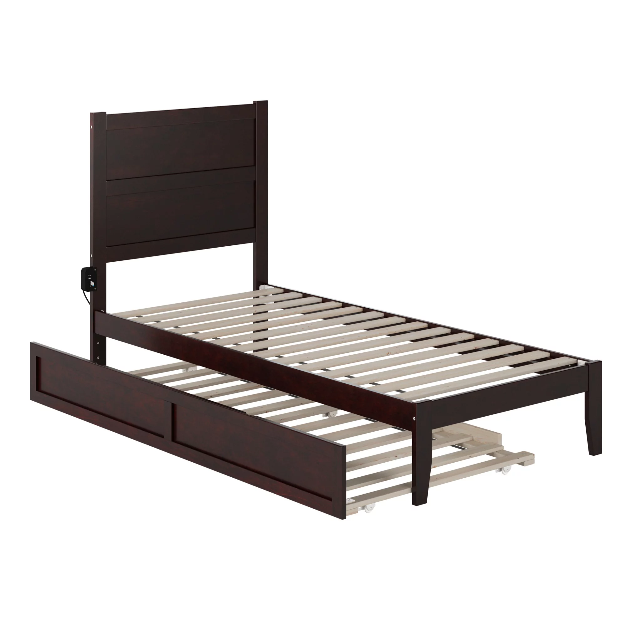 AFI NoHo Solid Wood Twin XL Bed with Twin XL Trundle in Espresso