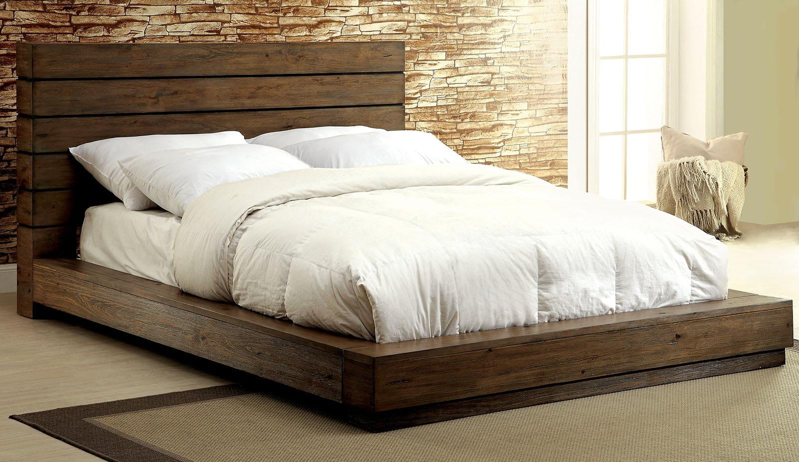 Rustic Natural Solid Wood Queen Bedroom Set 6pcs FOA CM7623-Q Coimbra