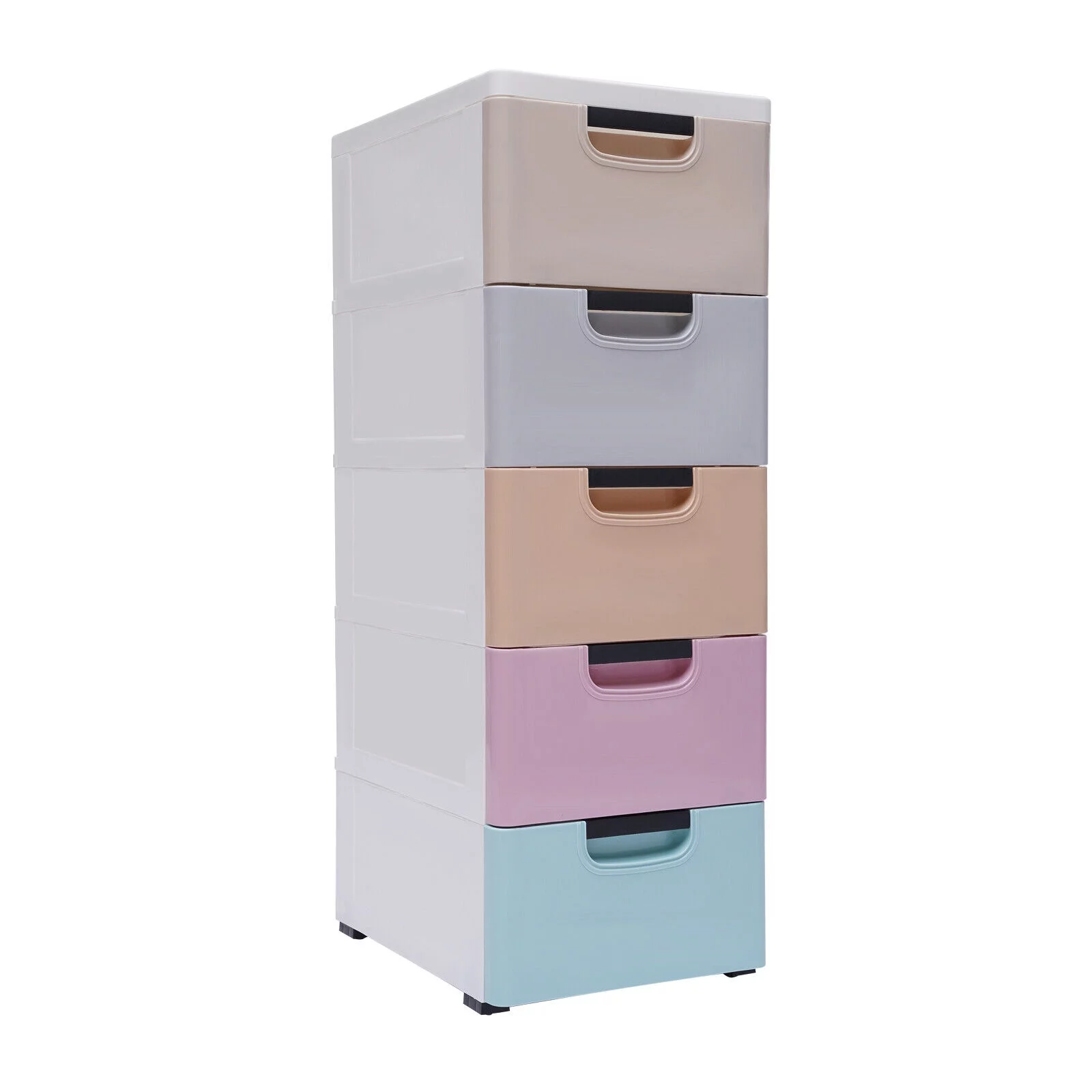 Oukaning 5 Drawers Dresser Storage Cabinet Oganizer Unit Bedroom Furniture Stand