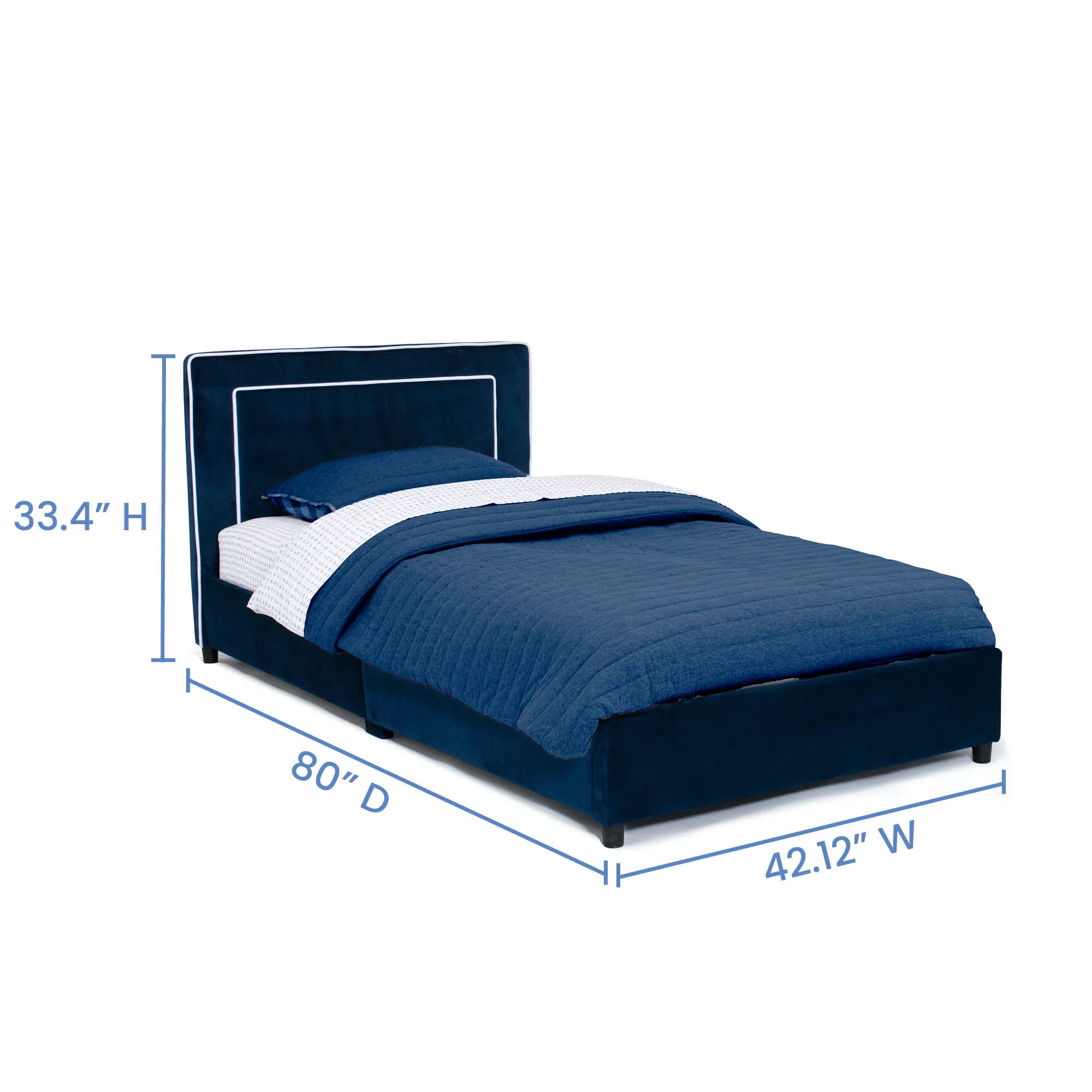 Delta Children Upholstered Twin Bed, Blue (BB81435GN-999)