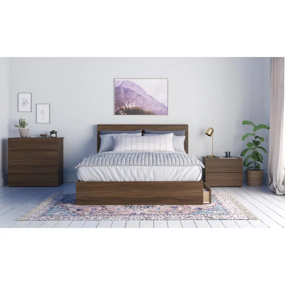 Bombay 4 Piece Queen Size Bedroom Set, Walnut