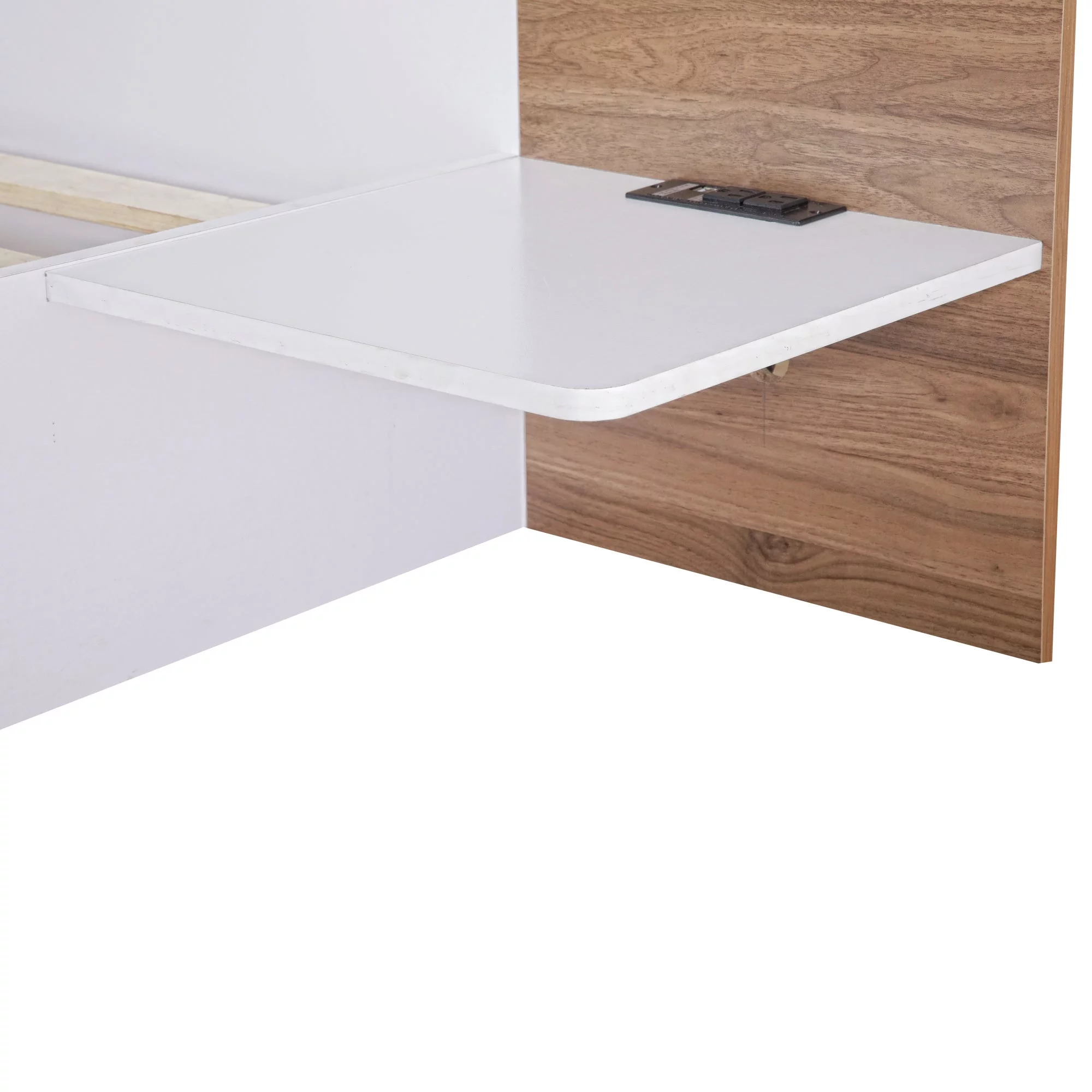 Queen Size Platform Bed with Headboard, Shelves, USB Ports and Sockets,