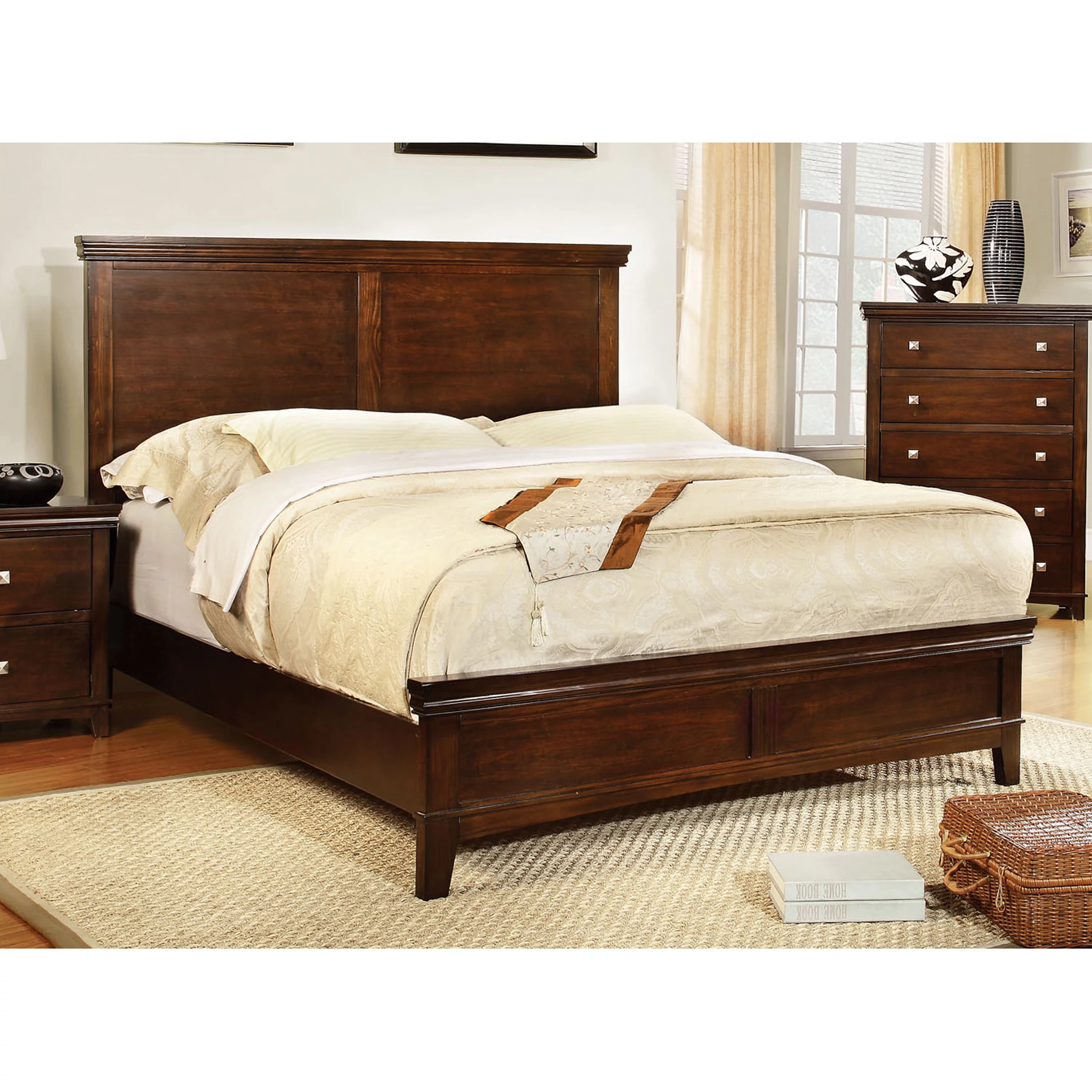Furniture of America Myles I Bed, Queen, Brown Cherry