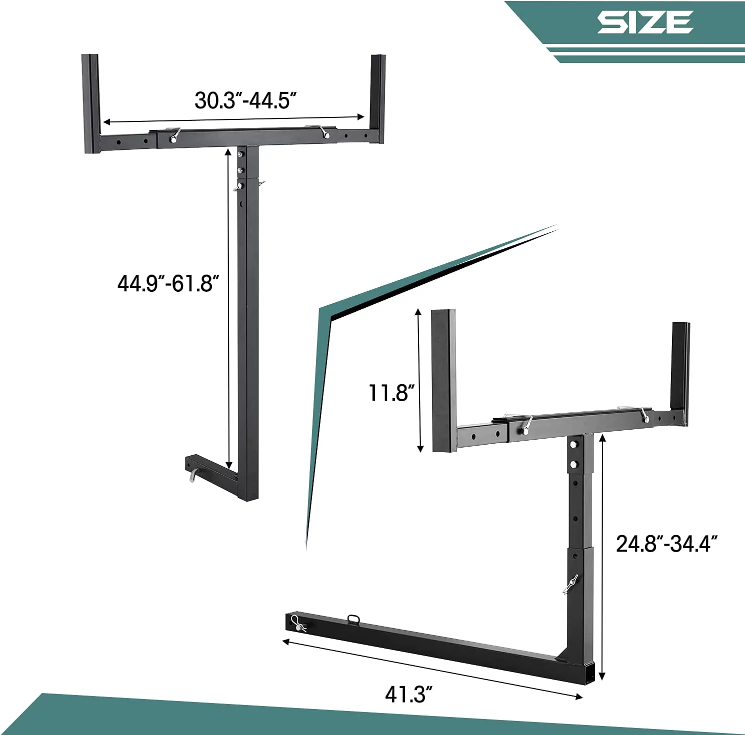 Erommy 2'' Truck Hitch Extender Rack, Pickup Truck Bed Hitch Extender for Kayak, Black