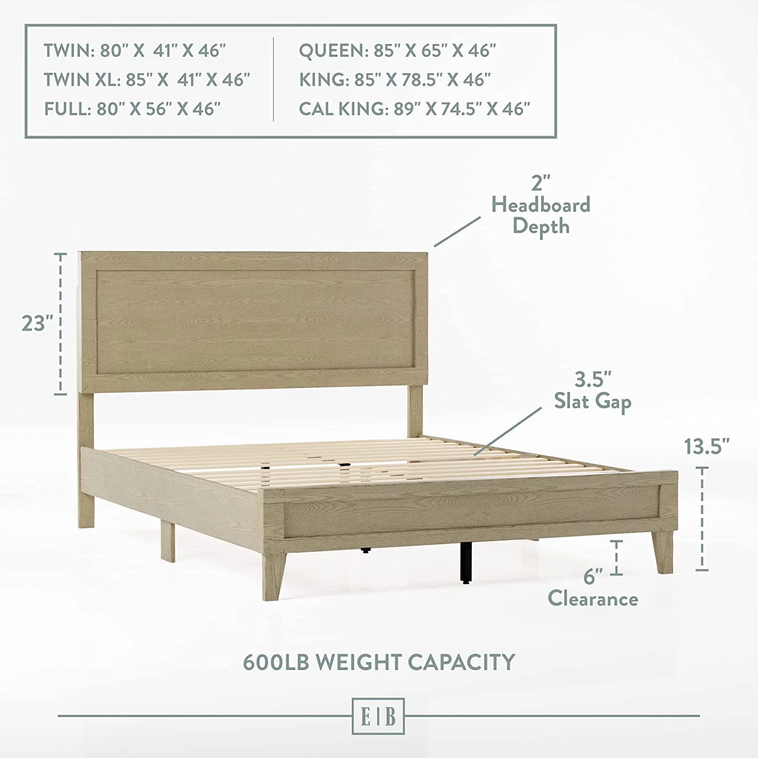 Delta\u202FFull Bed Frame with Headboard \u2013 Wood Platform Bed Frame - Wood Slat Support- No Box Spring Needed - Compatible with All Mattress Types - Southern Oak