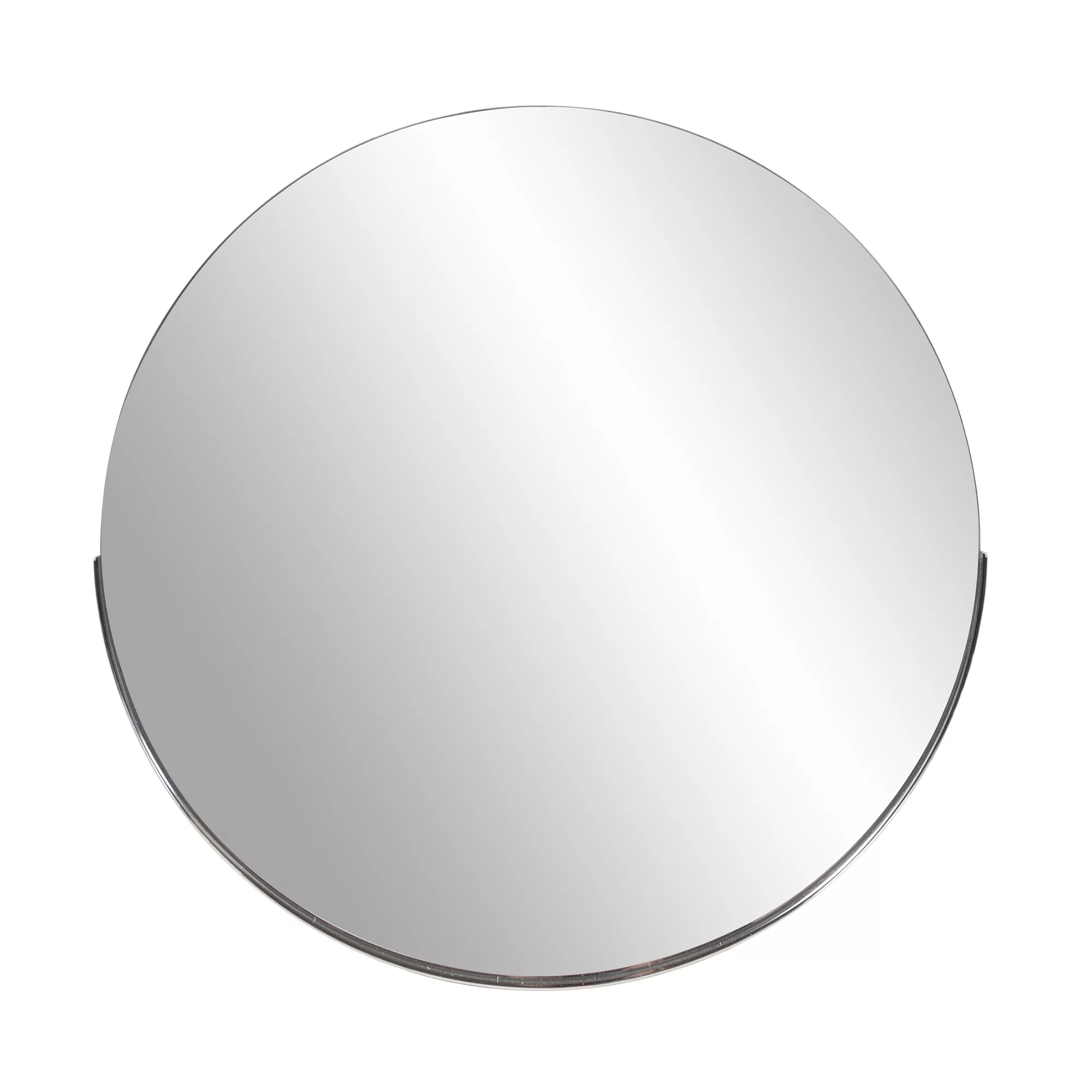 Tyler Dillon Silver Round Wall Mirror with Partial Stainless Steel Frame 30