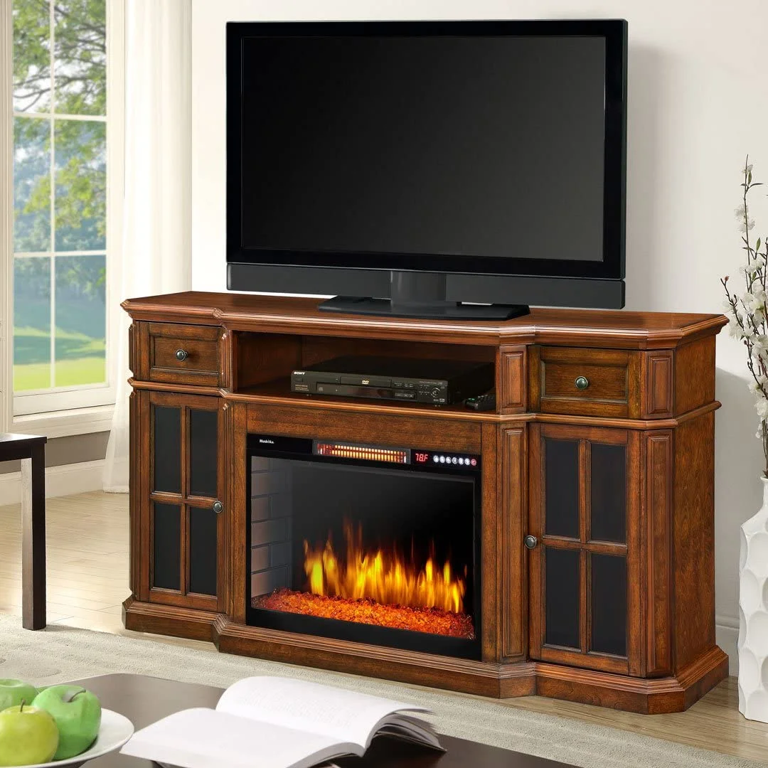 Muskoka Sinclair Electric Fireplace TV Stand in Aged Cherry 259-18-48