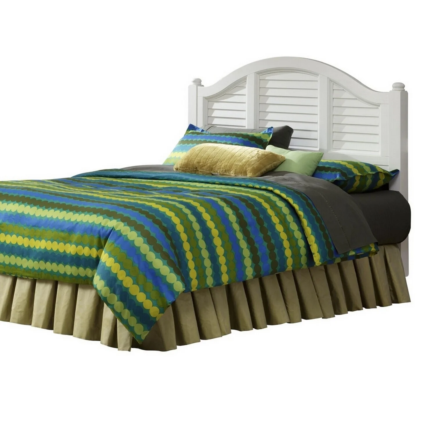 Homestock Rococo Radiance Off White Wood King Headboard