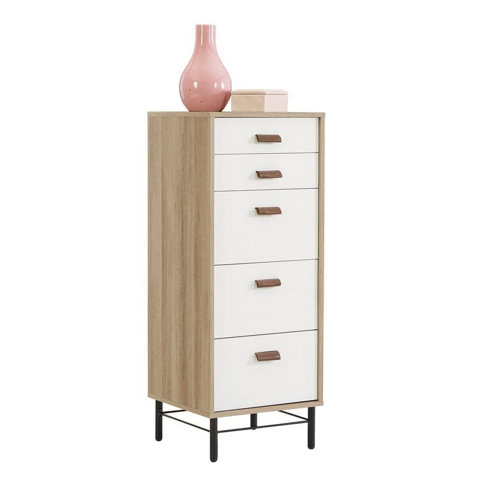 Pemberly Row Engineered Wood Bedroom Lingere Chest in Sky Oak/White Accent