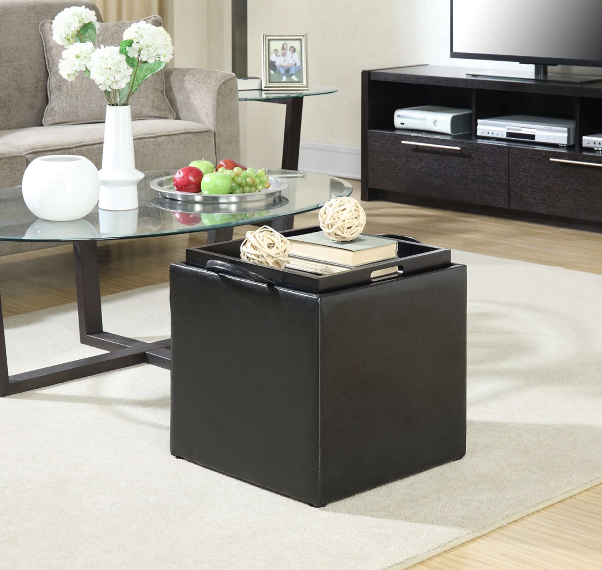 Convenience Concepts Designs4Comfort Park Avenue Single Ottoman with Stool , Multiple Finishes