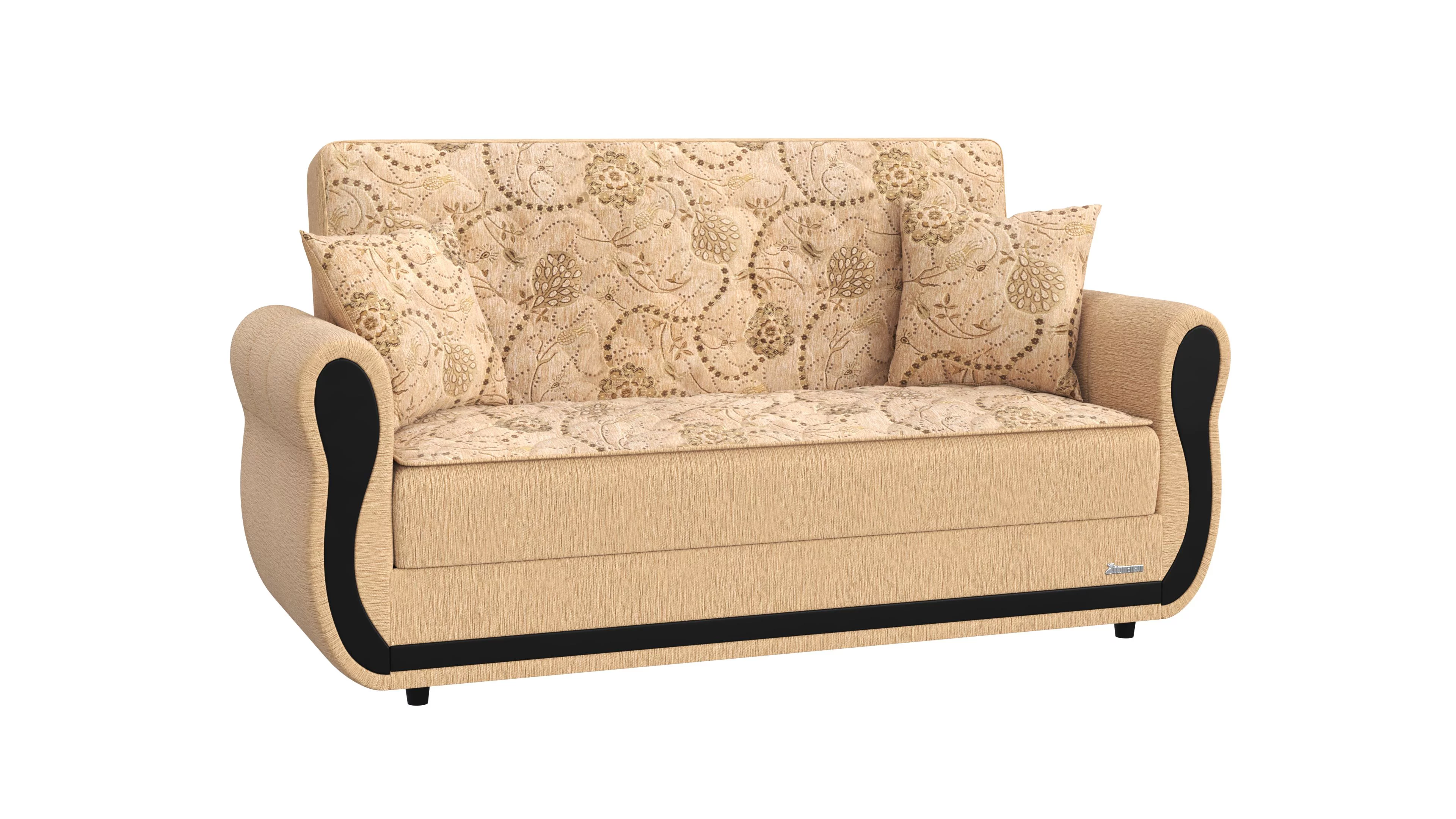 Ottomanson Roma Sleeper Loveseat, Beige Chenille