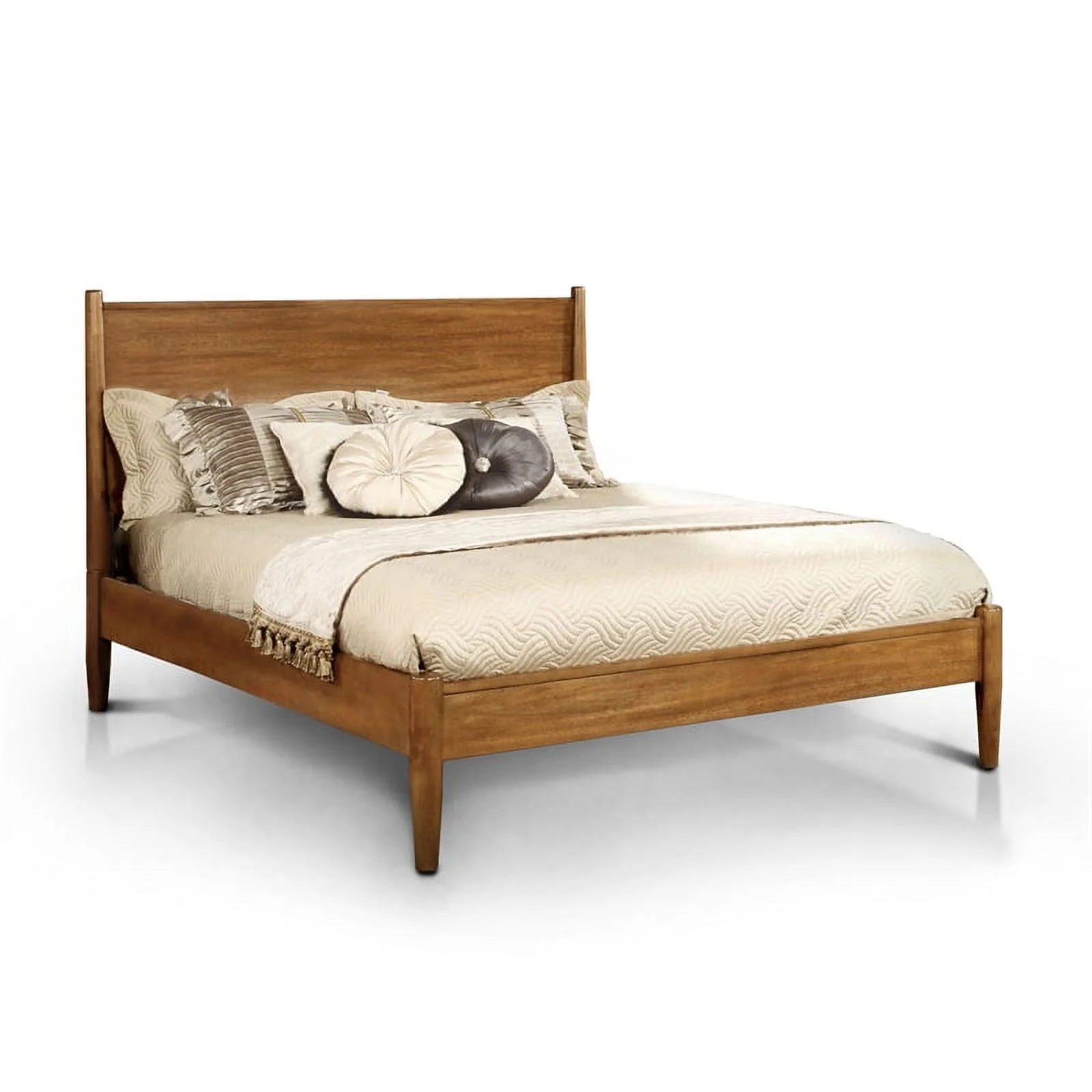 Allora 3pc Wood California King Bed Set-Cal King + 1 Chest + 1 Nightstand in Oak