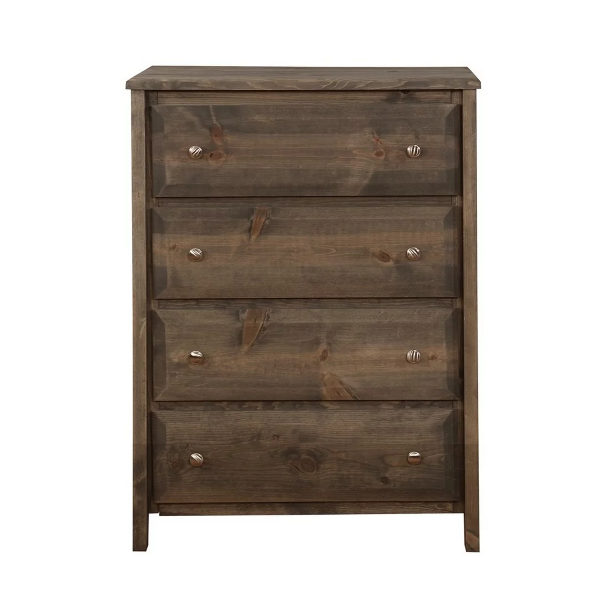 Transitional Style Wooden Chest with 4 Drawer Setup and Tapered Legs, Brown- Saltoro Sherpi