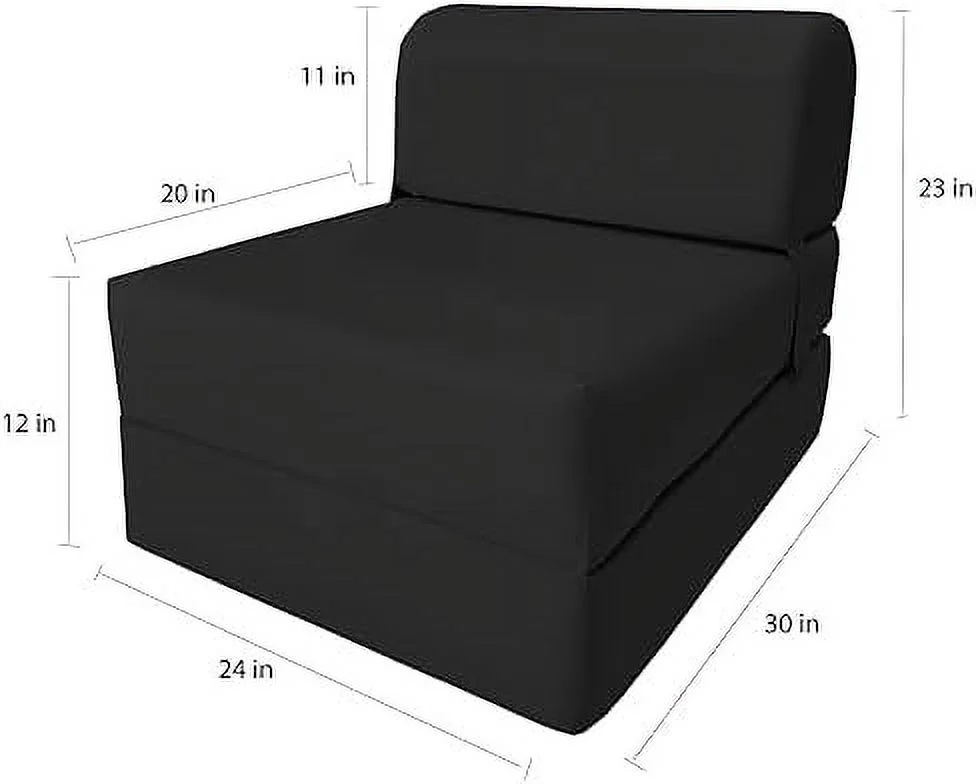 HBBOOMLIFE D&D Futon  Sleeper Chair Folding Bed  Studio Sofa Guest Folded Mattress  High Density Foam (70 x 24 x 6  Pink)