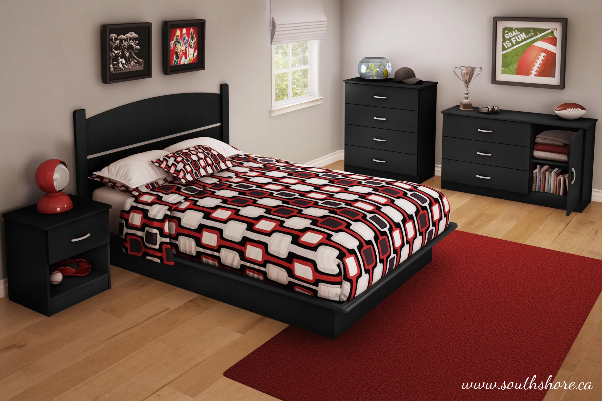 South Shore Smart Basics 4-Drawer Chest, Pure Black